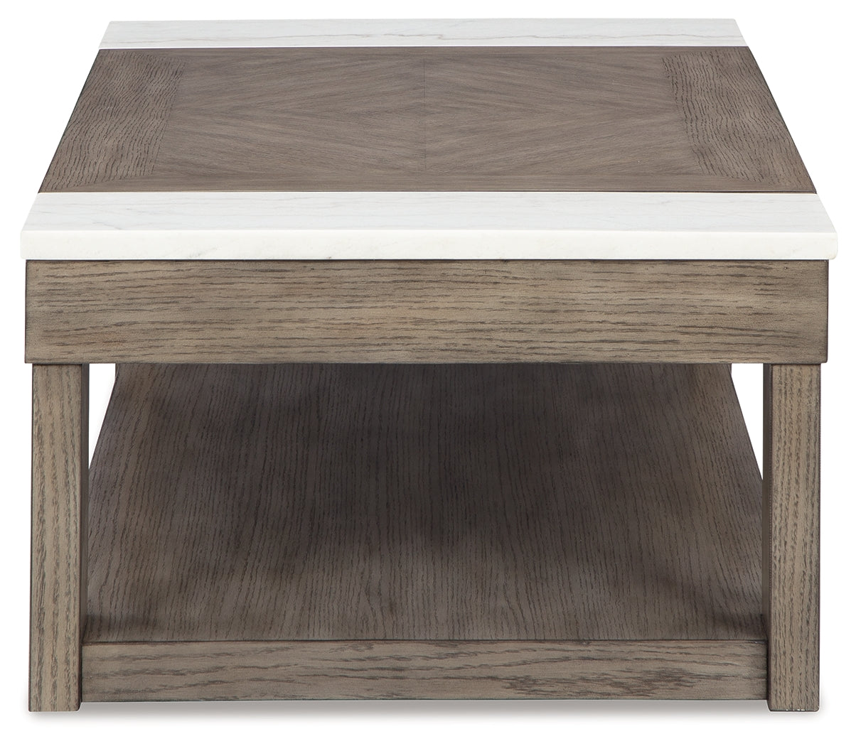 Loyaska Coffee Table with 2 End Tables in Grayish Brown/White - PKG018519