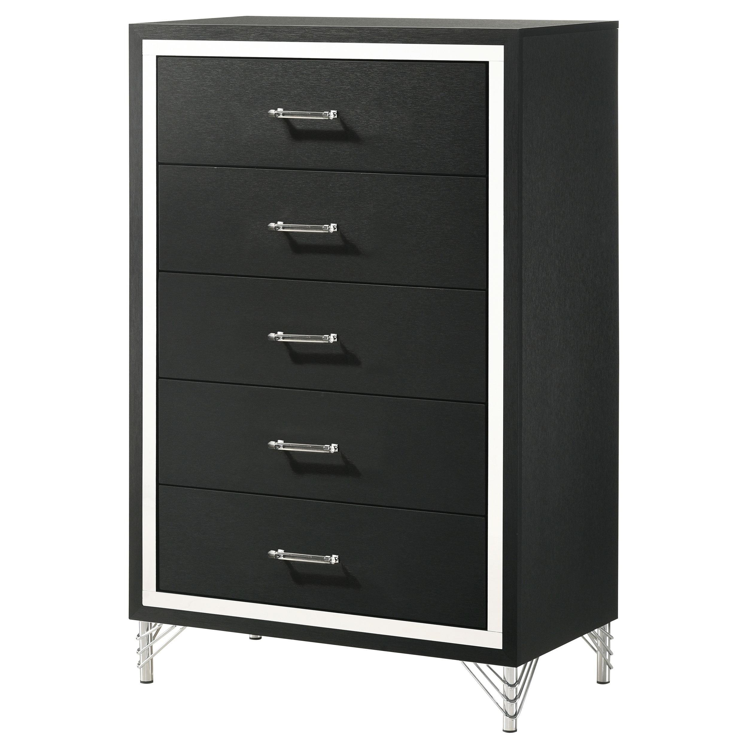 Lucia 5-drawer Bedroom Chest of Drawers Black - 224995