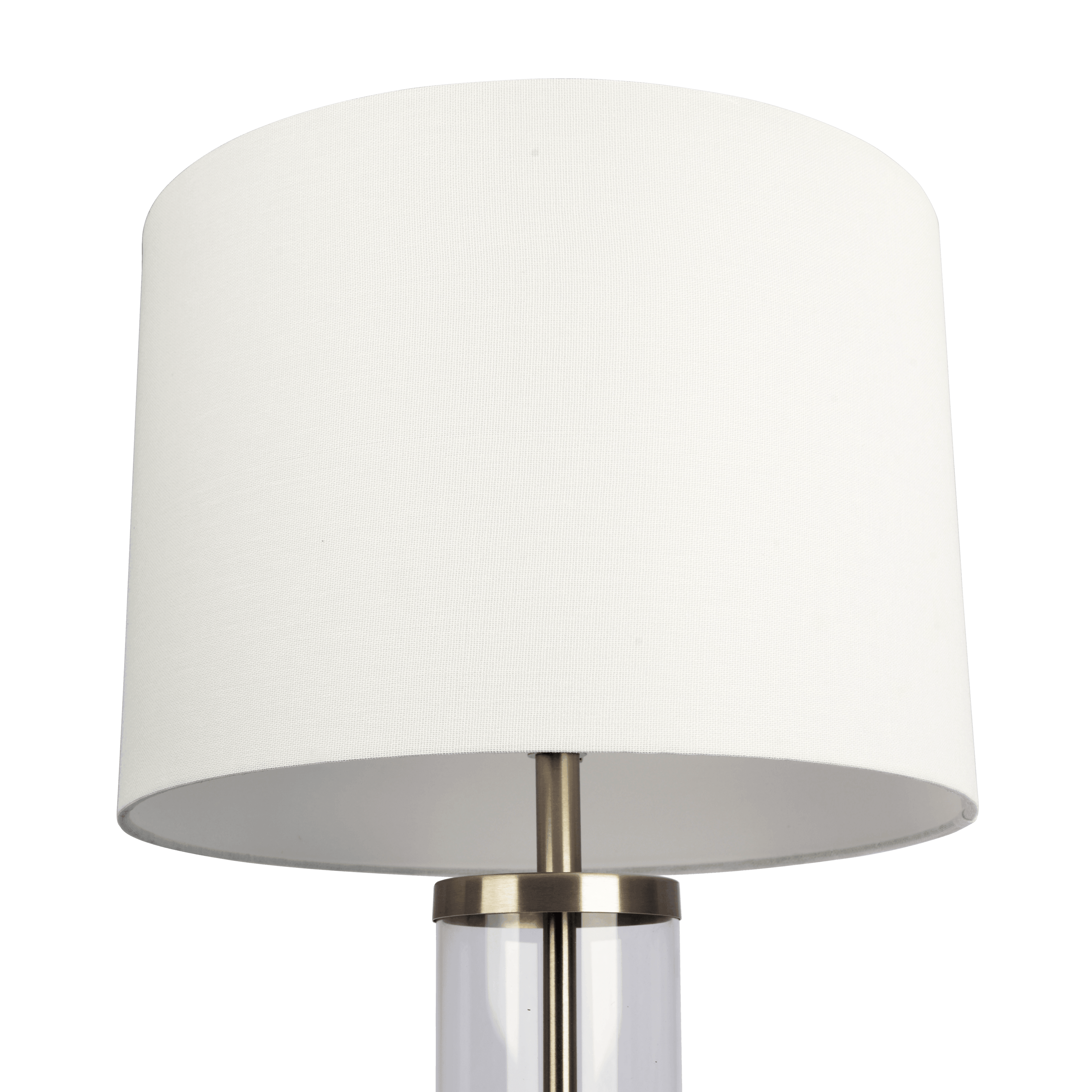 Luna Brushed Nickel Table Lamp with On/Off Switch Clear Glass Body Metal Base - TBL03700801