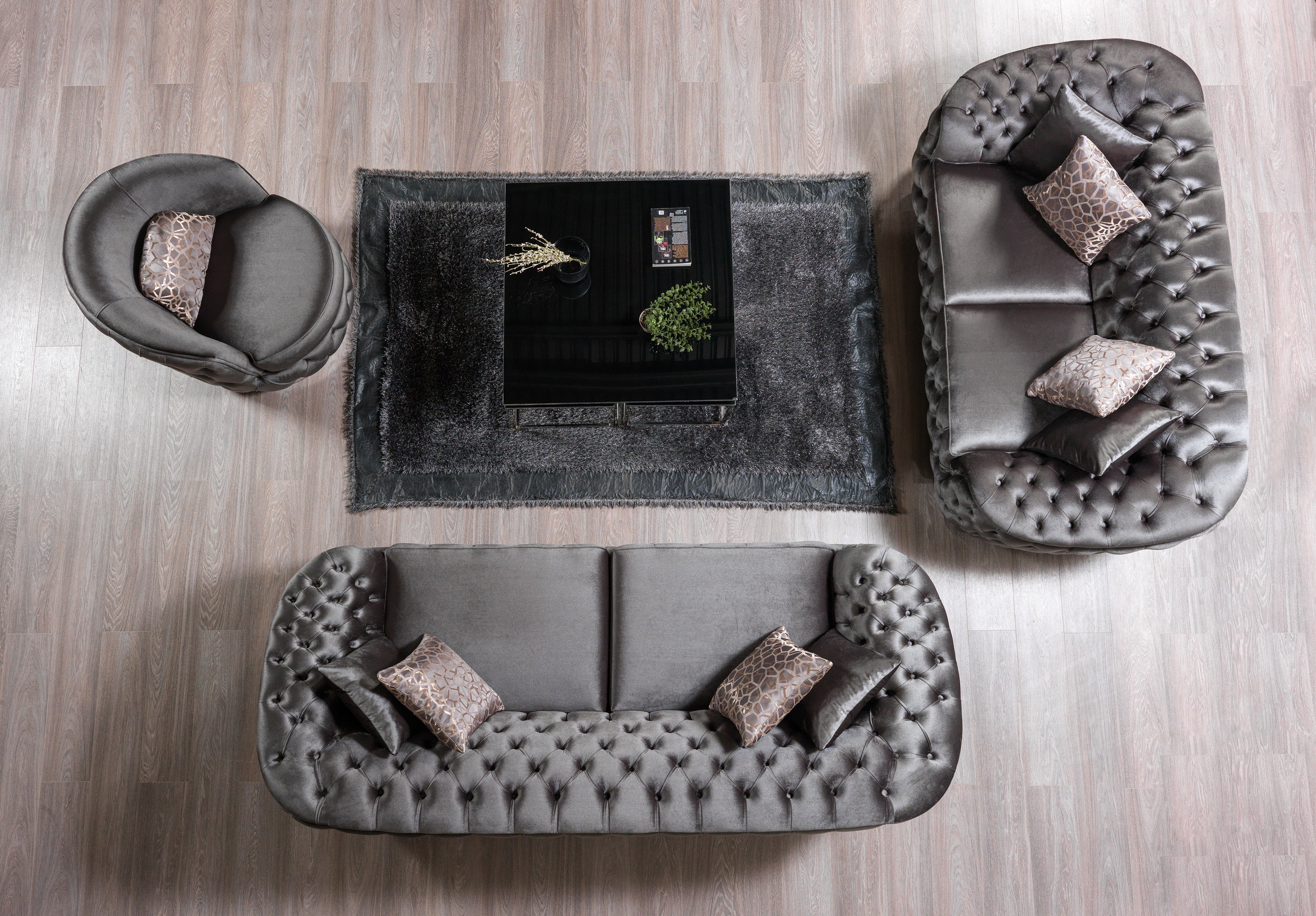 Lupino Gray Velvet Sofa & Loveseat - LUPINOGRAY-SL