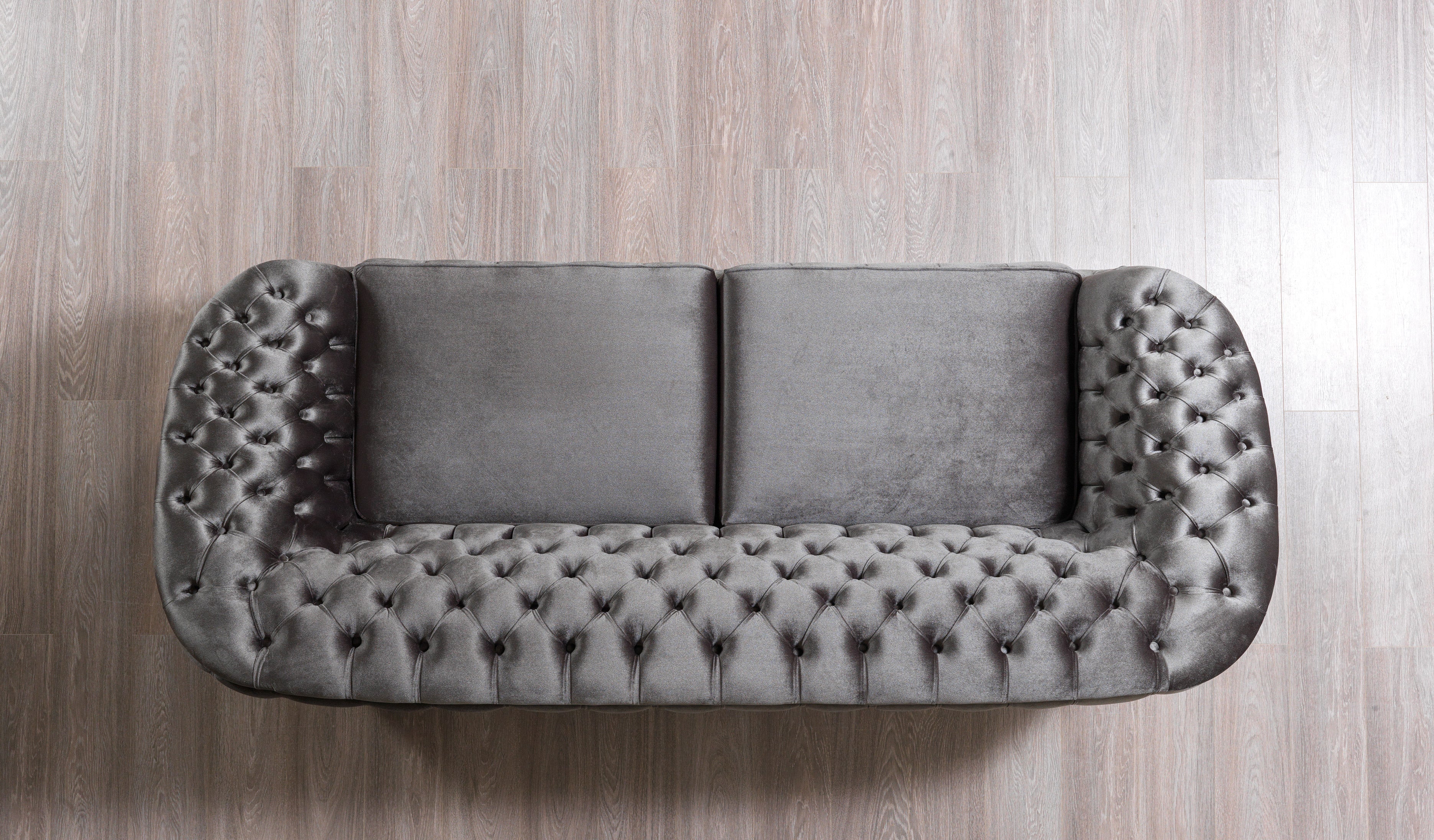 Lupino Gray Velvet Sofa & Loveseat - LUPINOGRAY-SL