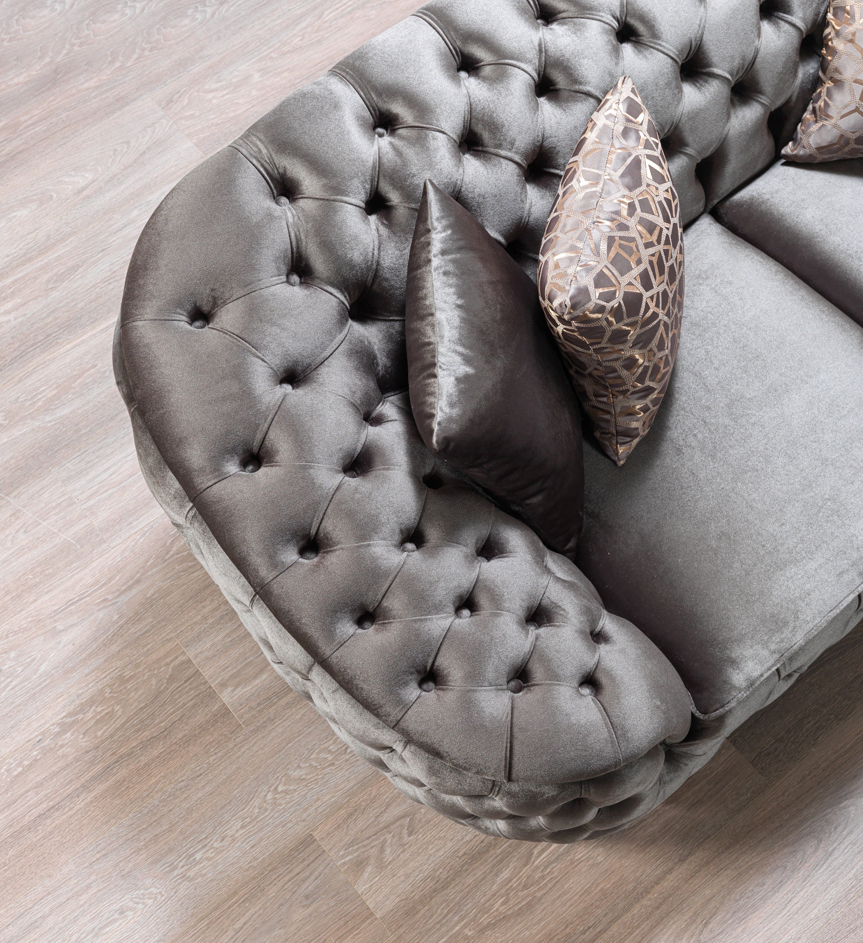Lupino Gray Velvet Sofa & Loveseat - LUPINOGRAY-SL