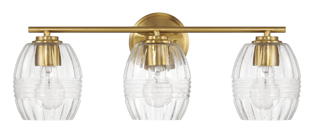 Luster Three Lights Vanity With Clear Glass for Bathrooms above Mirror Wall Lamp - Satin Brass - WLL03900401