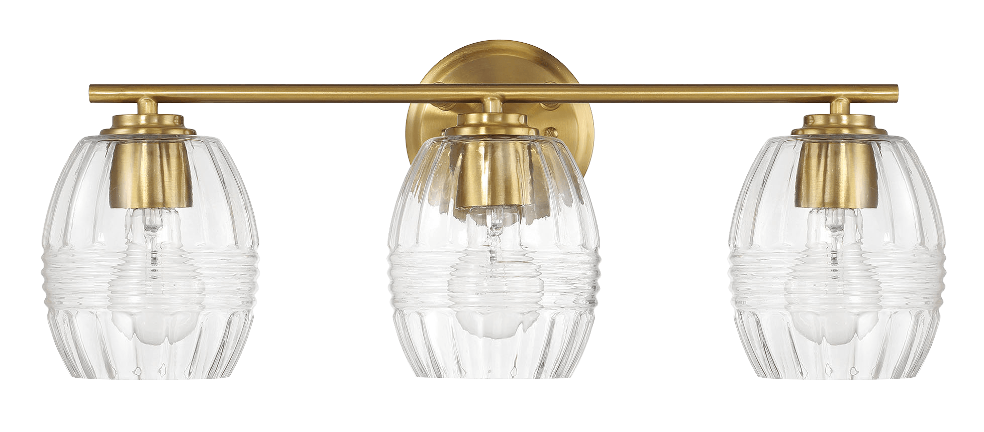 Luster Three Lights Vanity With Clear Glass for Bathrooms above Mirror Wall Lamp - Satin Brass - WLL03900401