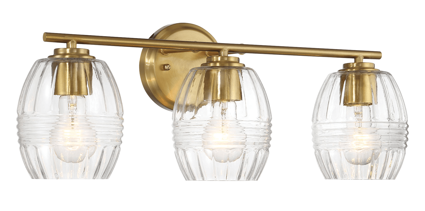 Luster Three Lights Vanity With Clear Glass for Bathrooms above Mirror Wall Lamp - Satin Brass - WLL03900401