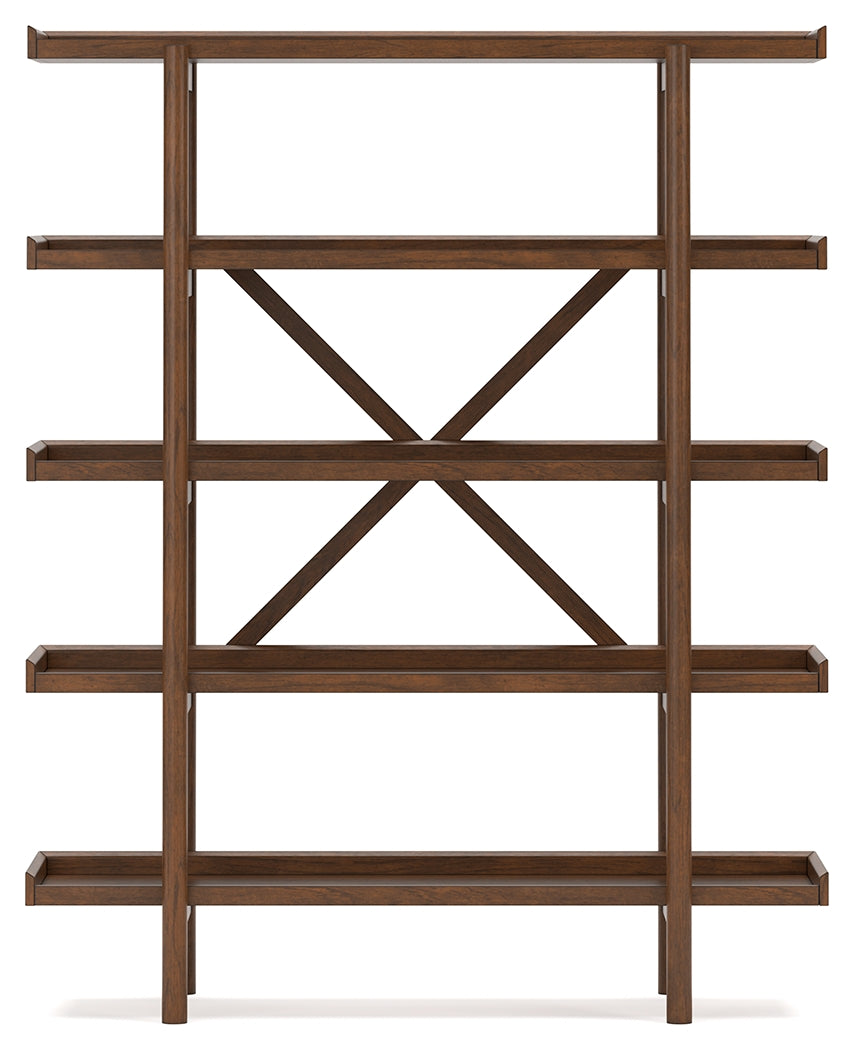 Lyncott Brown 70" Bookcase - H615-70 - Bien Home Furniture & Electronics