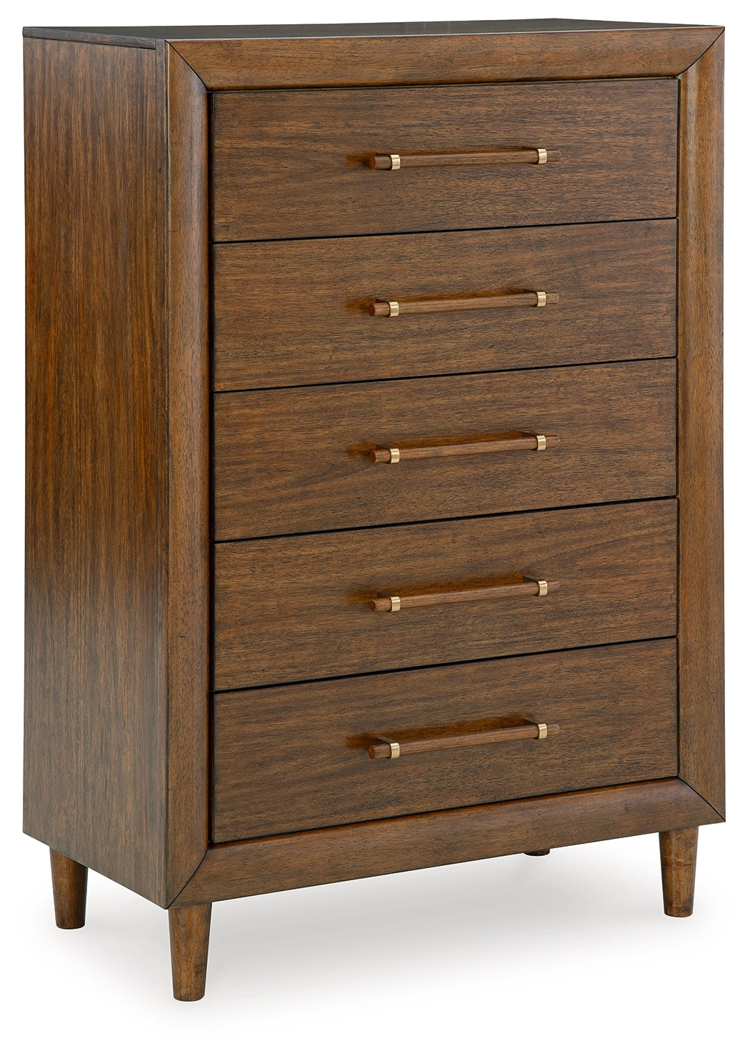 Lyncott King Upholstered Bed with Mirrored Dresser, Chest and Nightstand in Brown from Ashley - Luna Furniture