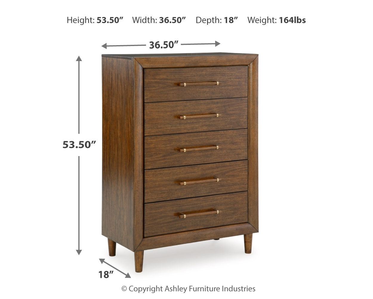 Lyncott King Upholstered Bed with Mirrored Dresser, Chest and Nightstand in Brown from Ashley - Luna Furniture