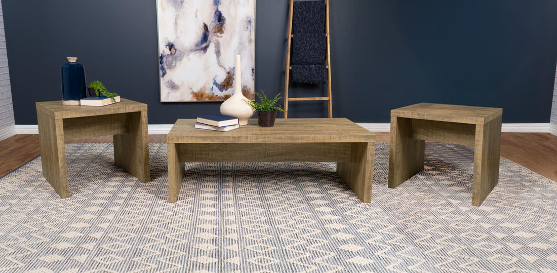 Lynette 3-piece Rectangular Coffee and End Table Set Mango - 704128-S3