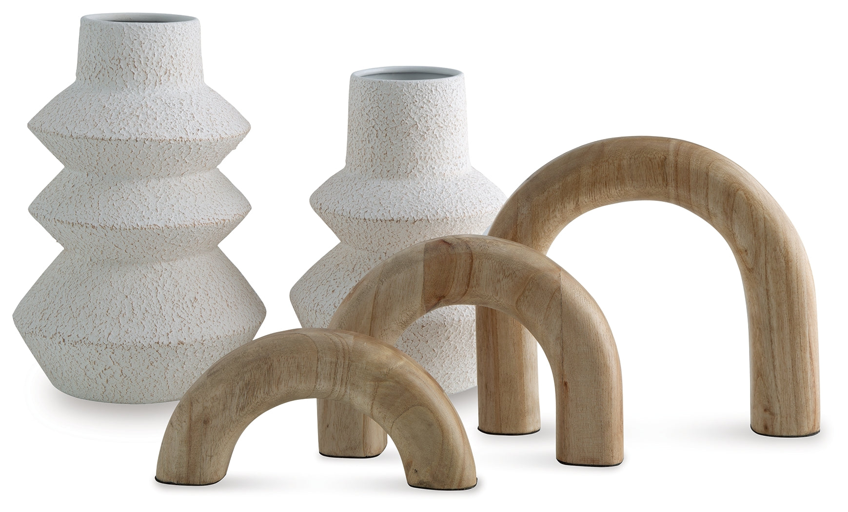 Maddwarth White/Natural Brown Accessory Set (Set of 5) - A2C00214