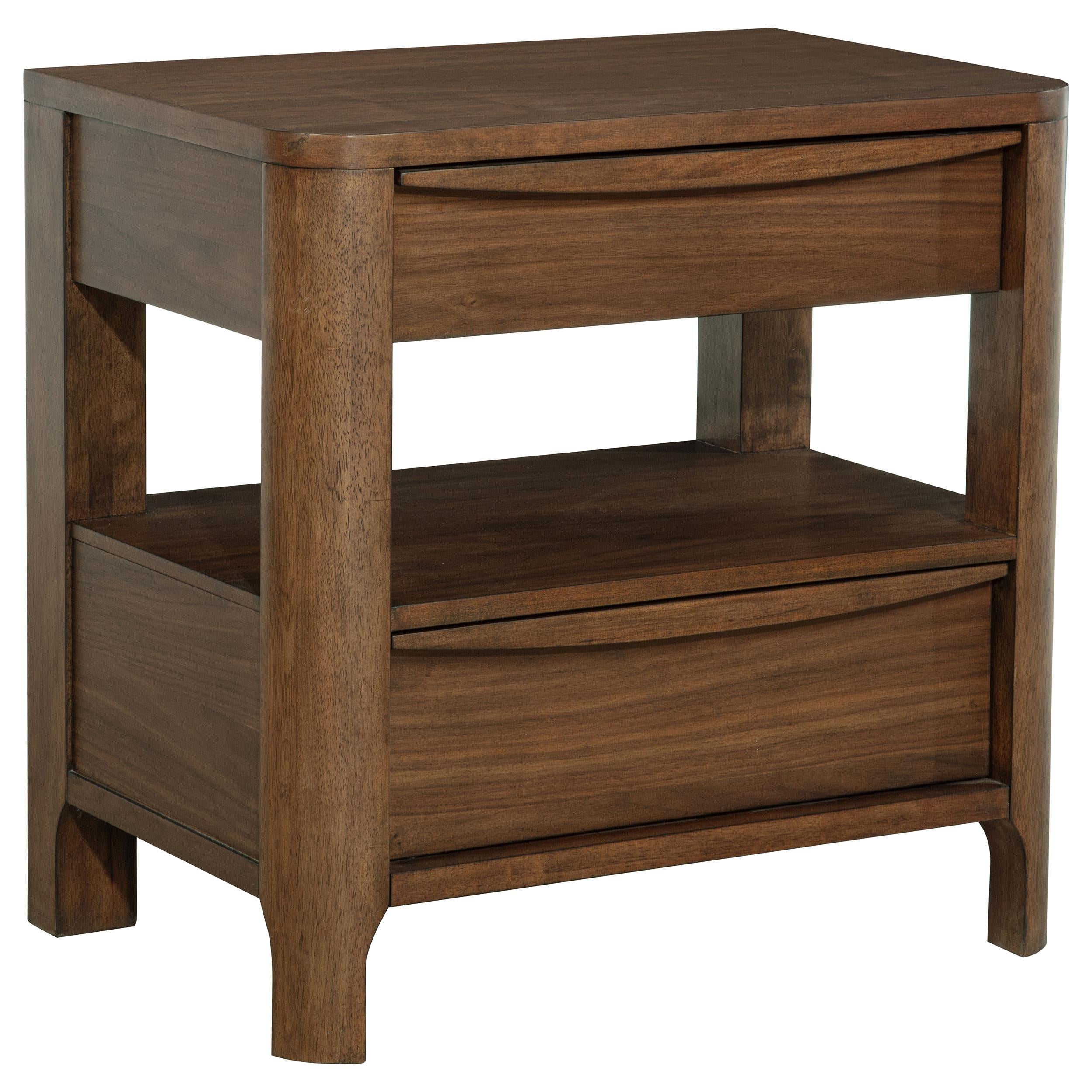 Maderia 2-drawer Nightstand Bedside Table Walnut - 223322