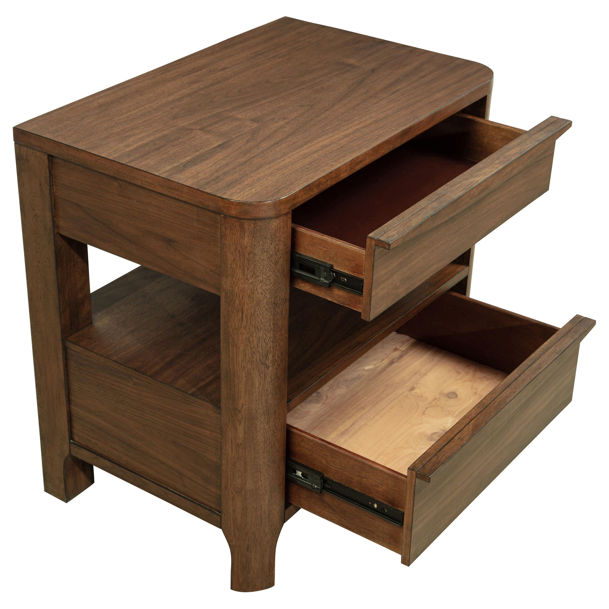 Maderia 2-drawer Nightstand Bedside Table Walnut - 223322