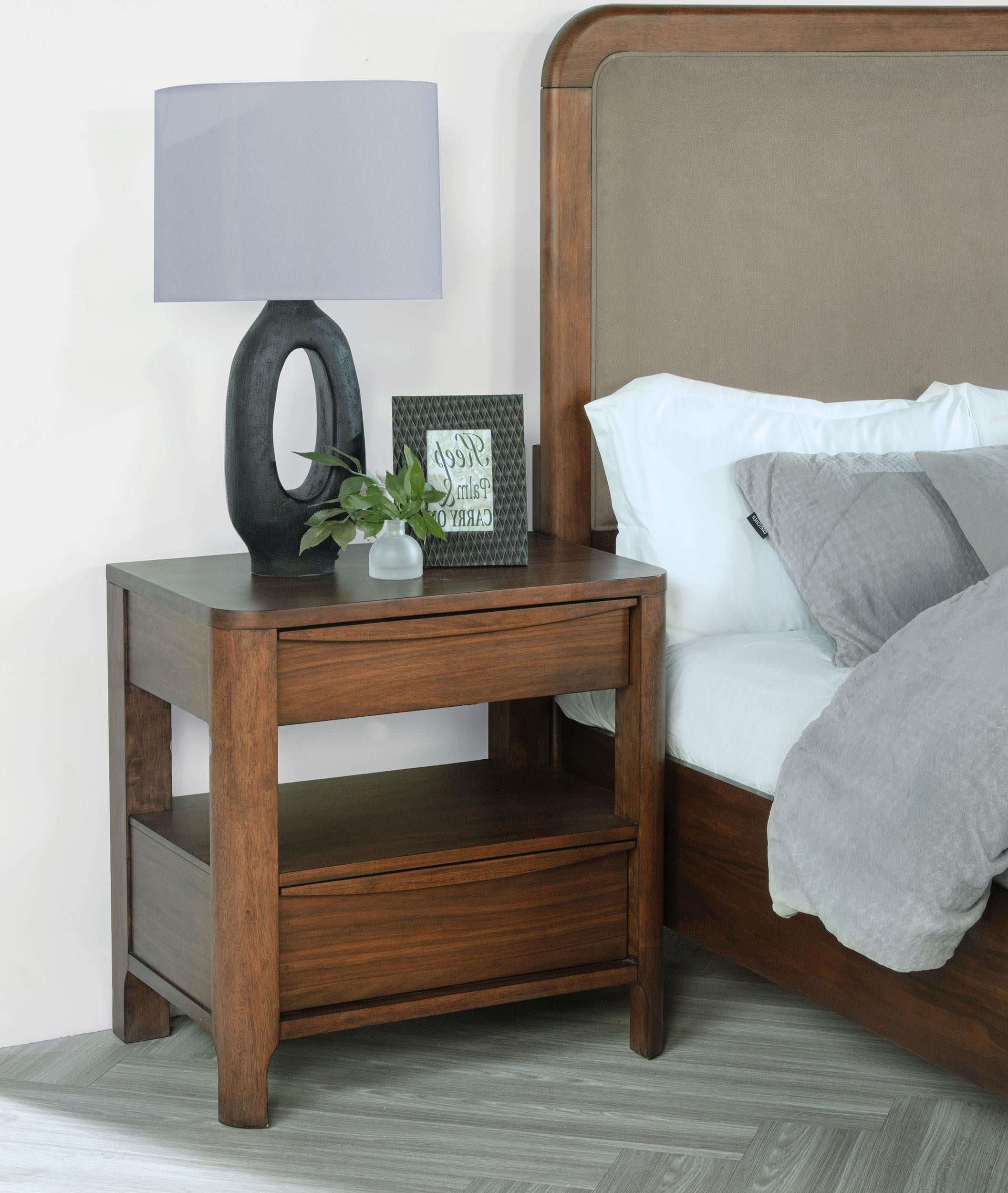 Maderia 2-drawer Nightstand Bedside Table Walnut - 223322