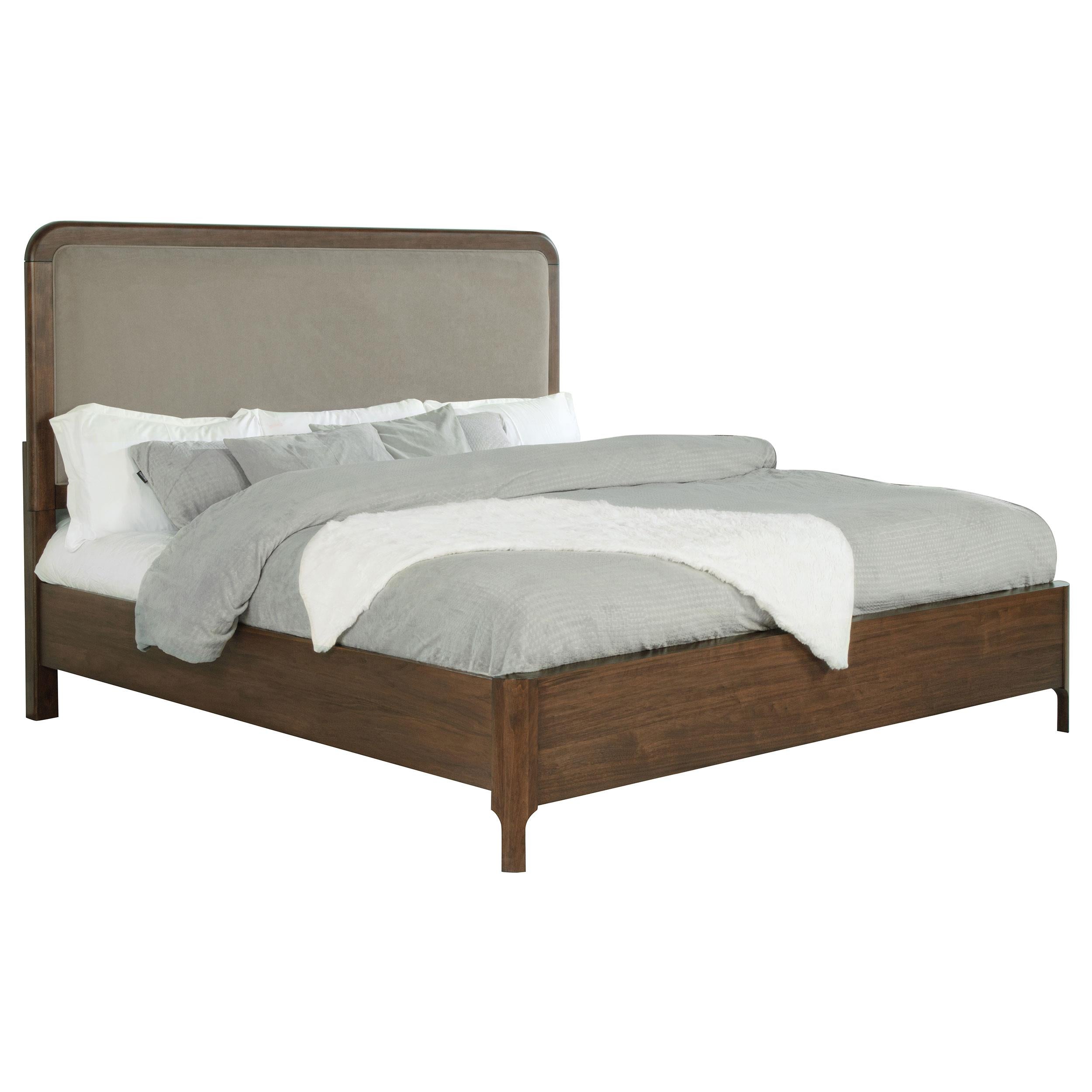 Maderia 57-inch Upholstered Queen Panel Bed Walnut - 223321Q