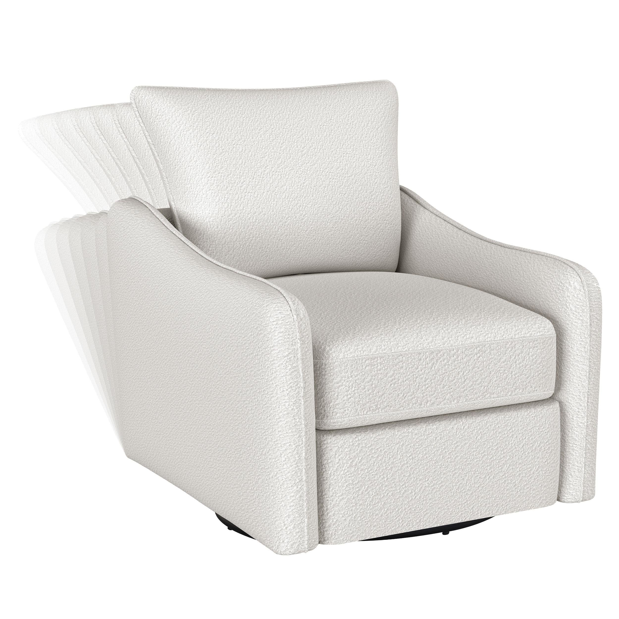 Madia Upholstered Slope Arm Swivel Club Chair Vanilla - 903391