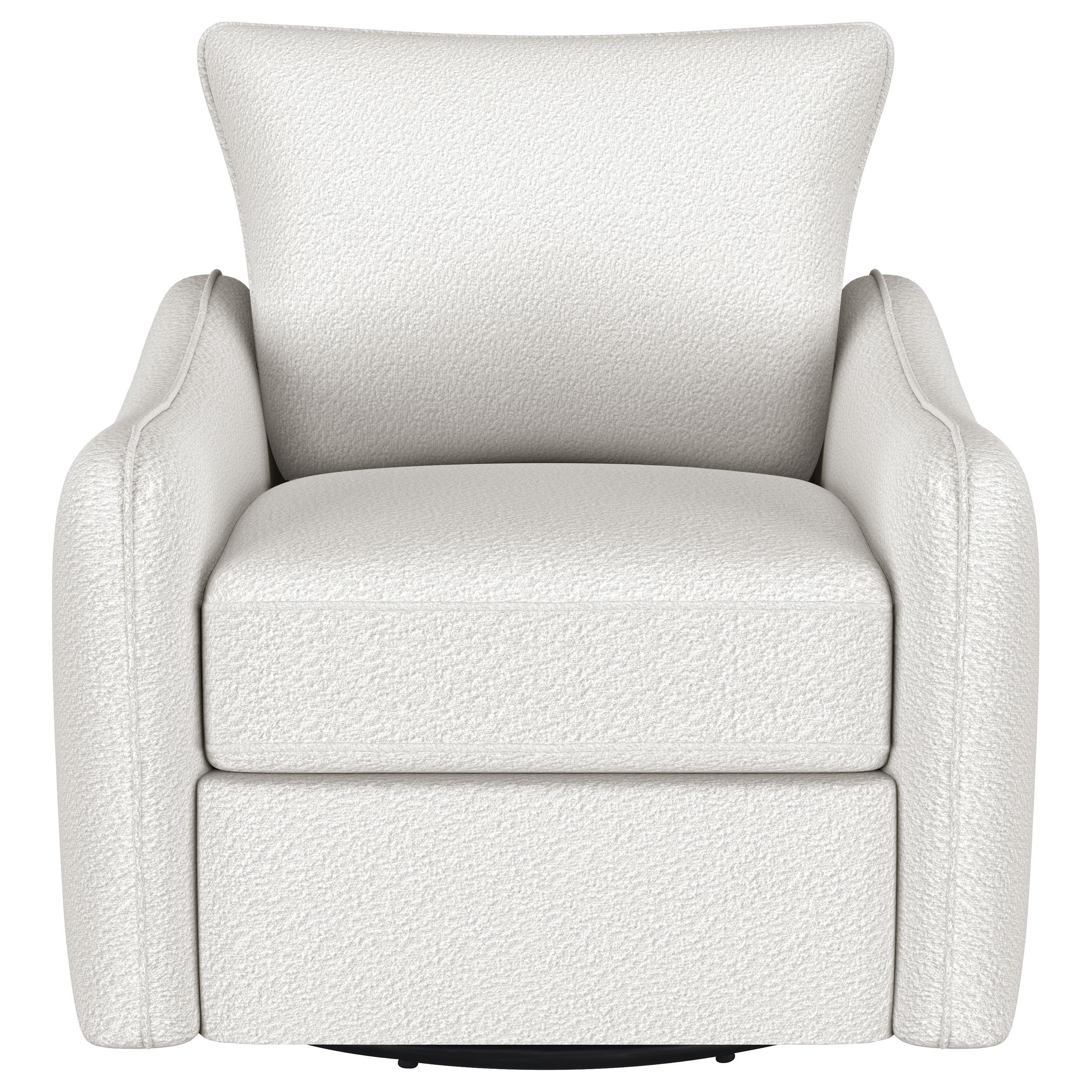 Madia Upholstered Slope Arm Swivel Club Chair Vanilla - 903391