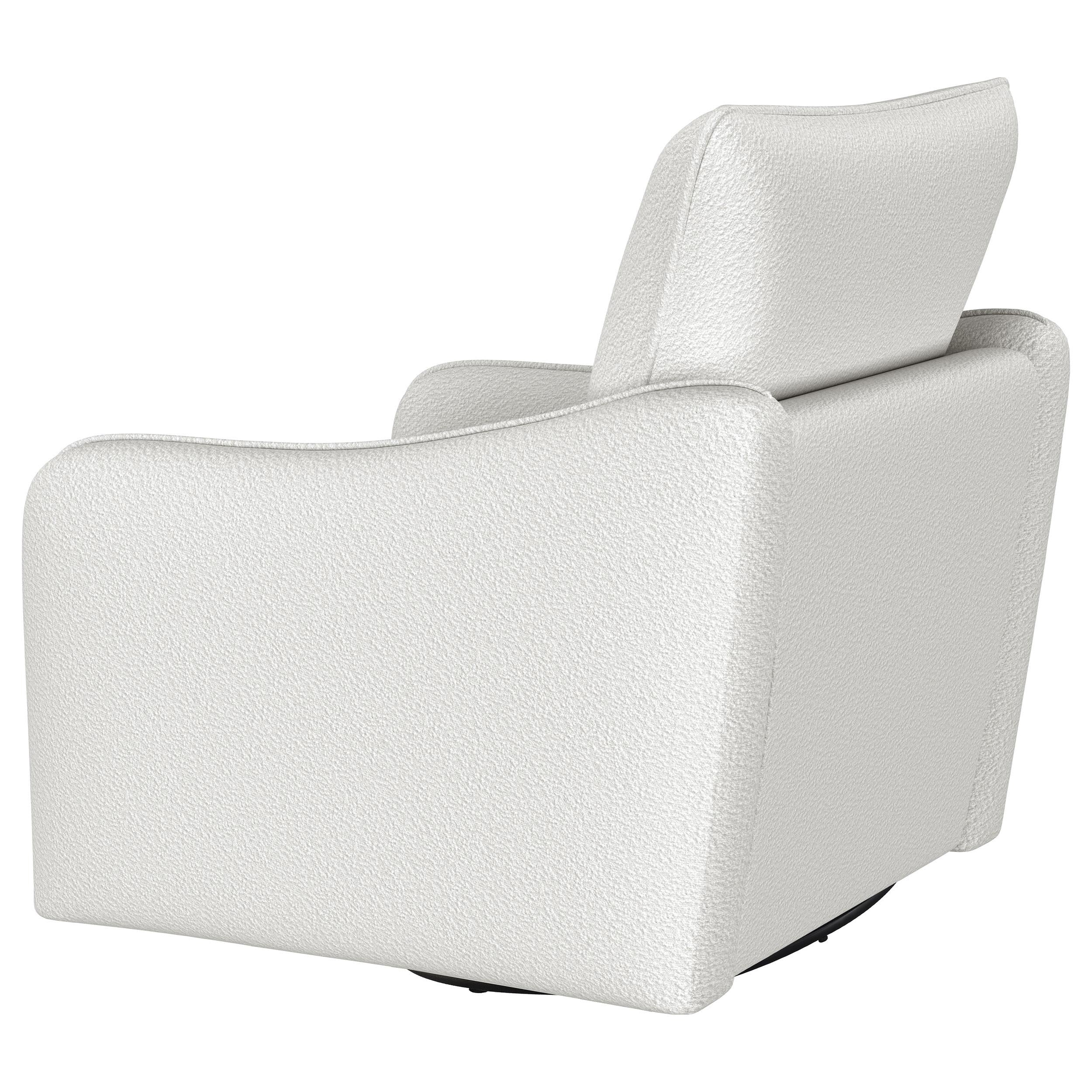 Madia Upholstered Slope Arm Swivel Club Chair Vanilla - 903391
