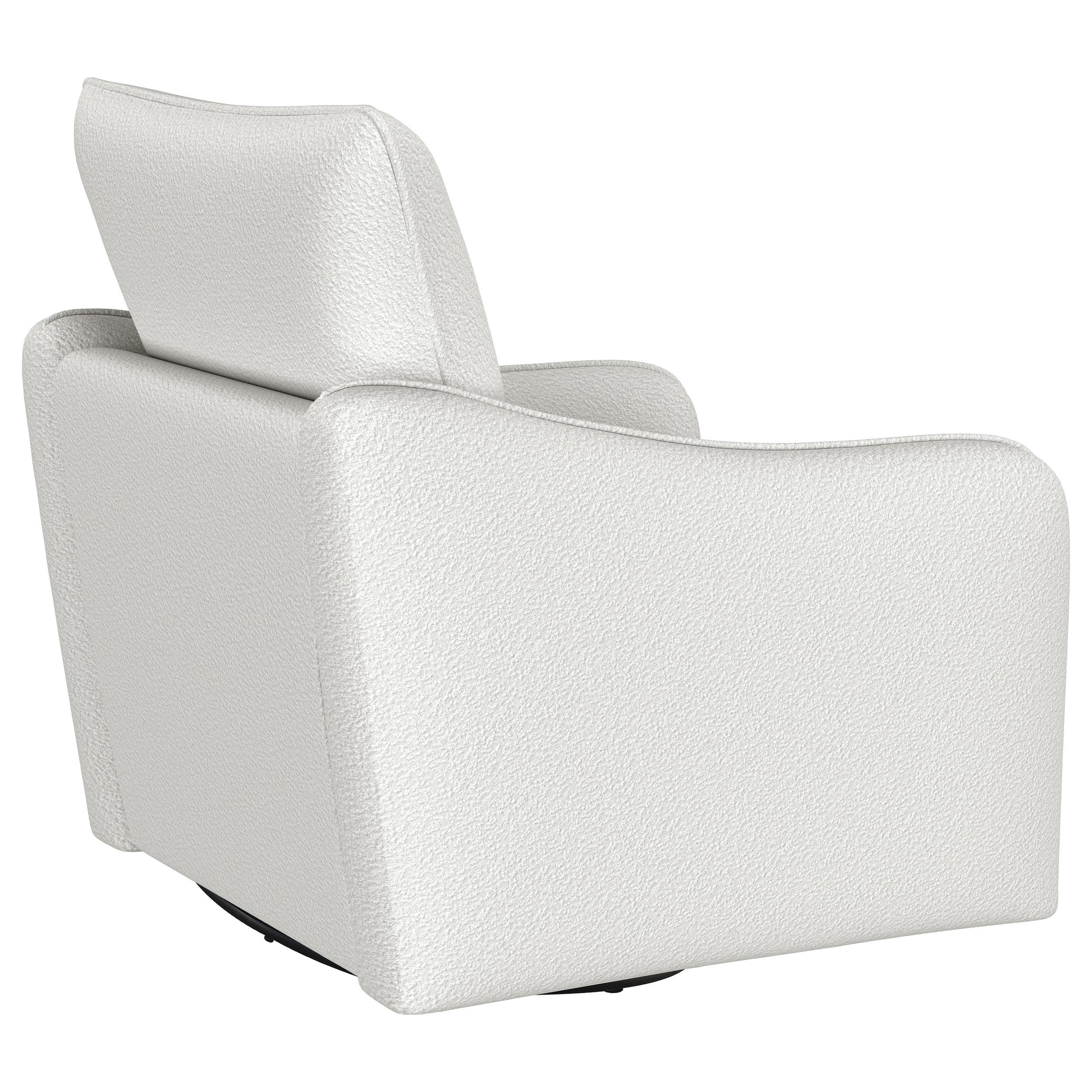 Madia Upholstered Slope Arm Swivel Club Chair Vanilla - 903391