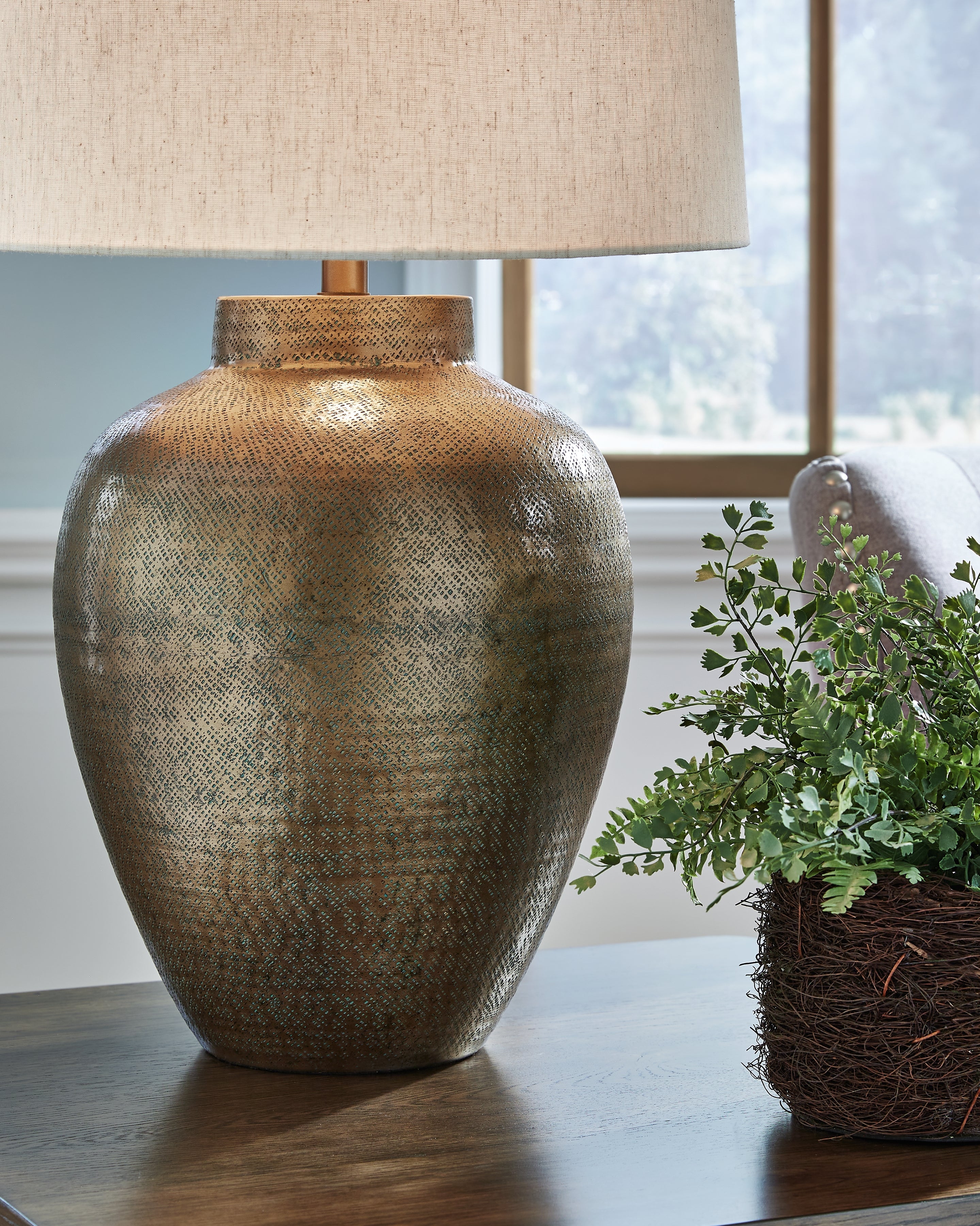 Madney Antique Gold Finish Table Lamp - L207494