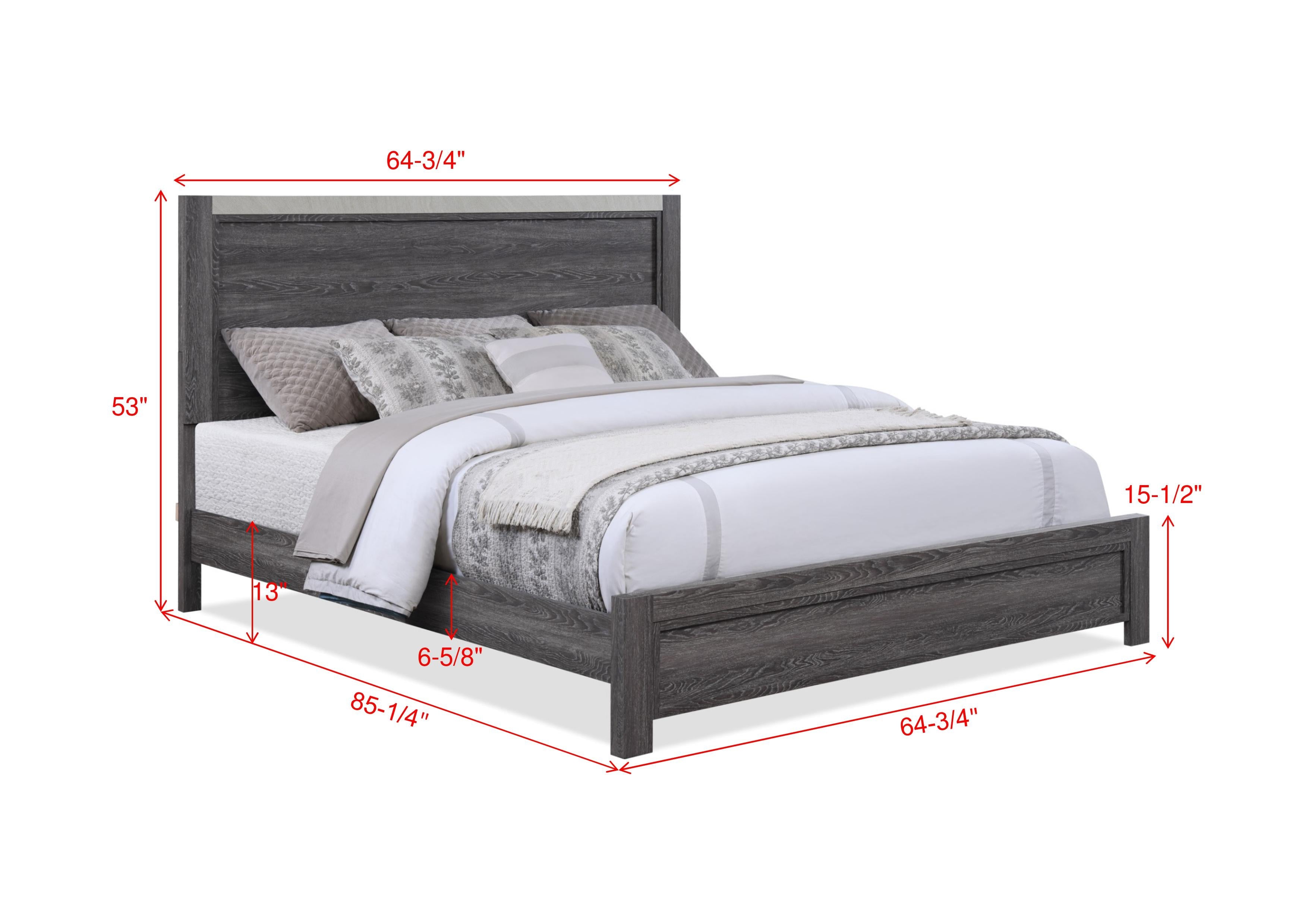 Madsen Gray Queen Panel Bed - SET | B1700-Q-HBFB | B1700-KQ-RAIL - Bien Home Furniture &amp; Electronics