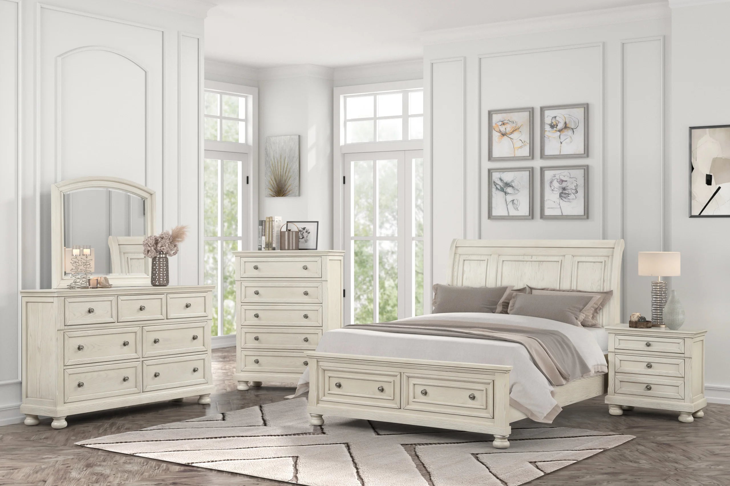 Magnolia40 4pc or 5pc Bedroom Set - Queen, King *Queen 4pc - Magnolia40 4pc or 5pc Bedroom Set Queen 4pc