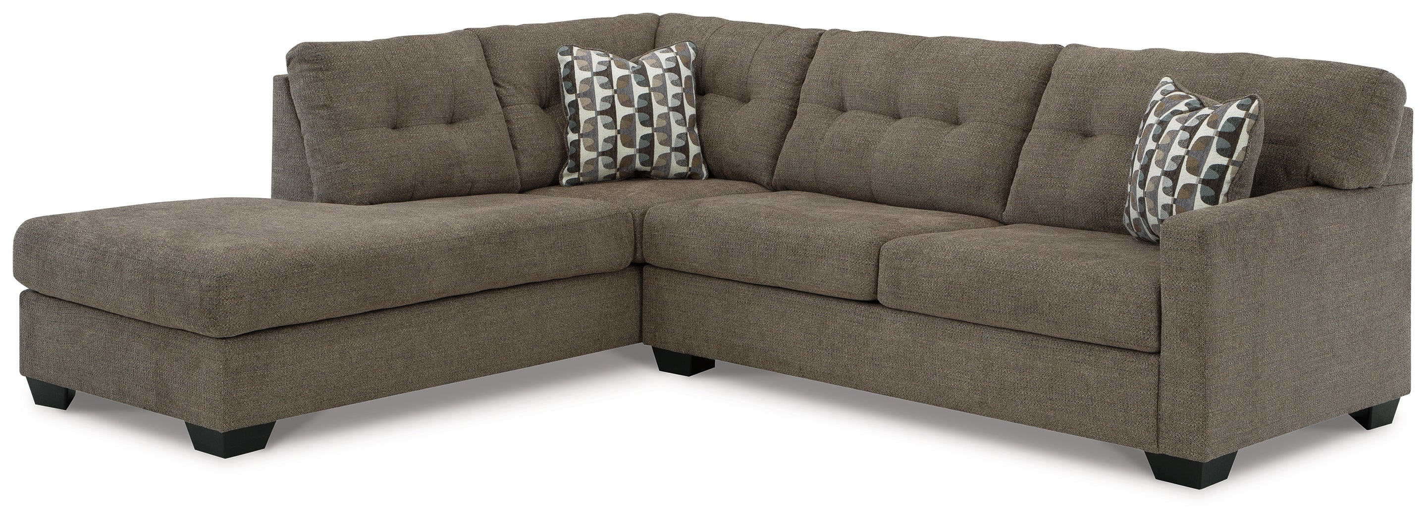 Mahoney 2-Piece Sectional with Ottoman in Chocolate from Ashley - Luna Furniture