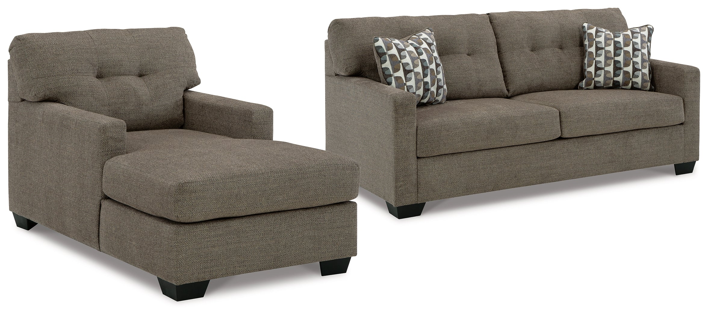 Mahoney Chocolate Full Sofa Sleeper and Chaise - 31005U3