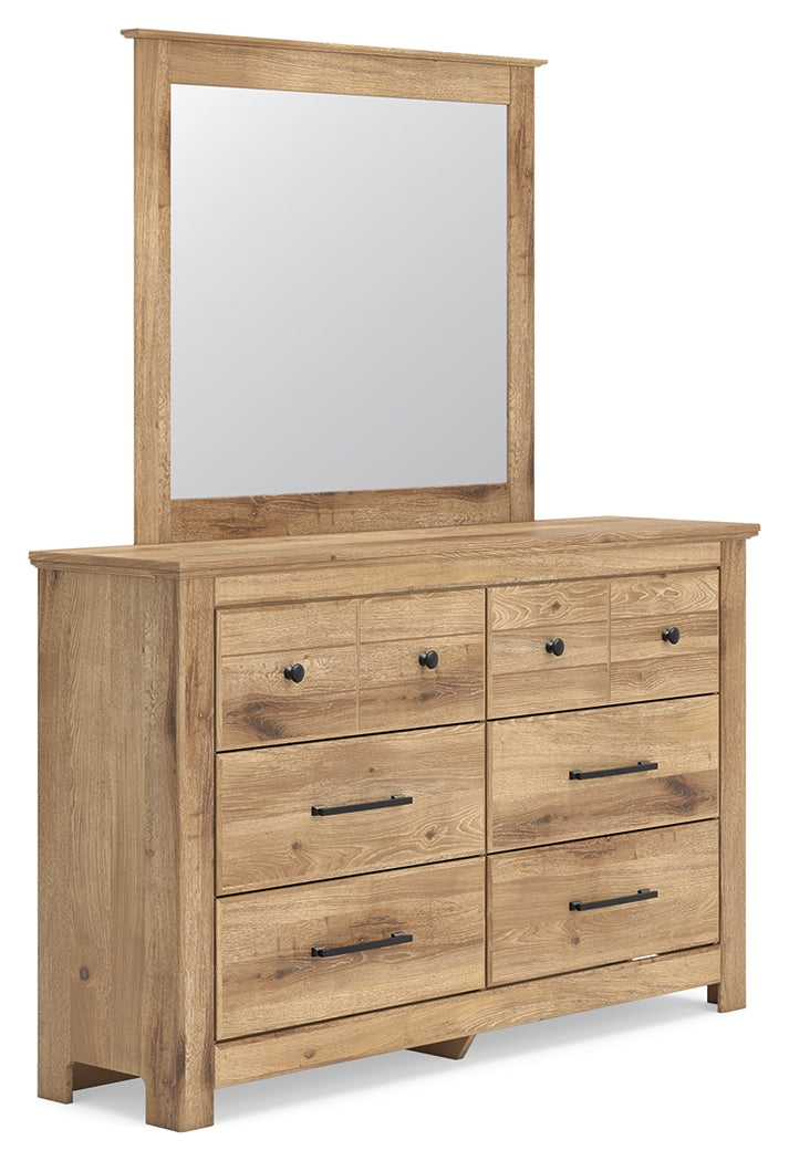 Makidern Tan Dresser and Mirror - PCB1170B1