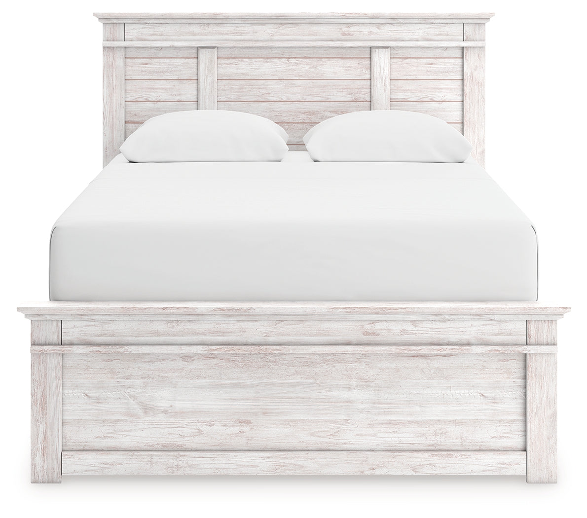 Makidern Whitewash Queen Panel Bed - PCB1171B2