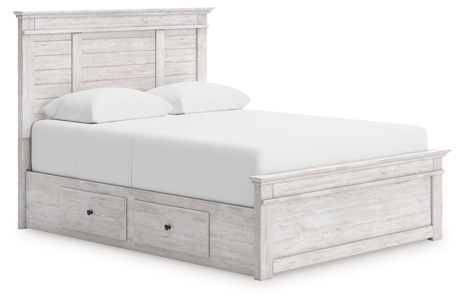 Makidern Whitewash Queen Panel Storage Bed - PCB1171B7