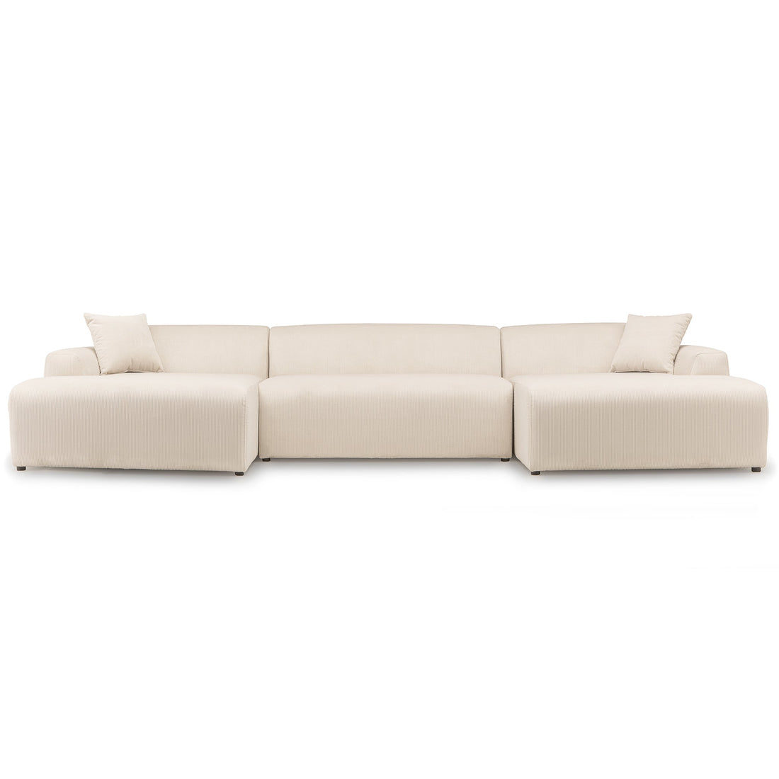 Mar U-Shape Corner Sofa - Cream Corduroy - CSC01601301