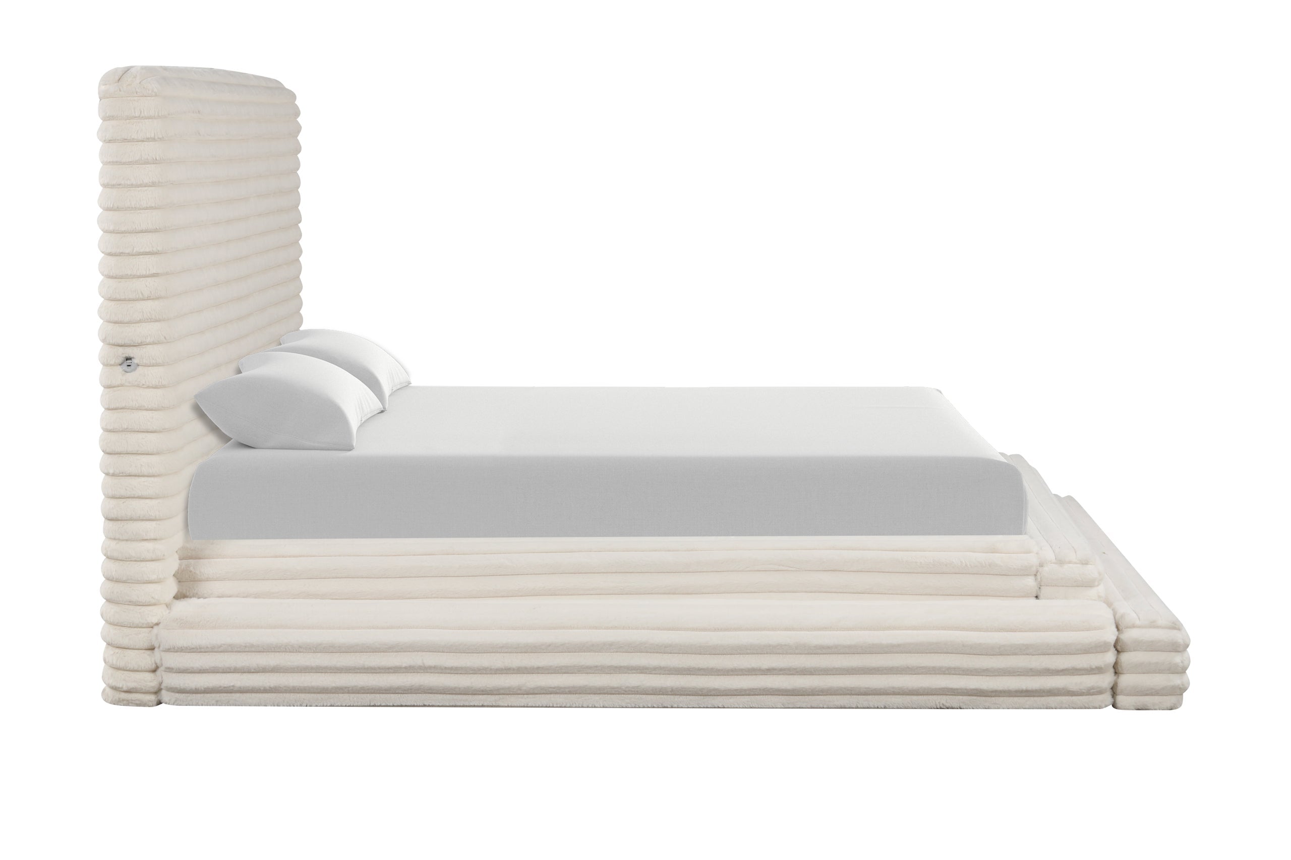 Mariah Beige Platform Bed - Queen, King *QUEEN - MARIAH BEIGE QUEEN