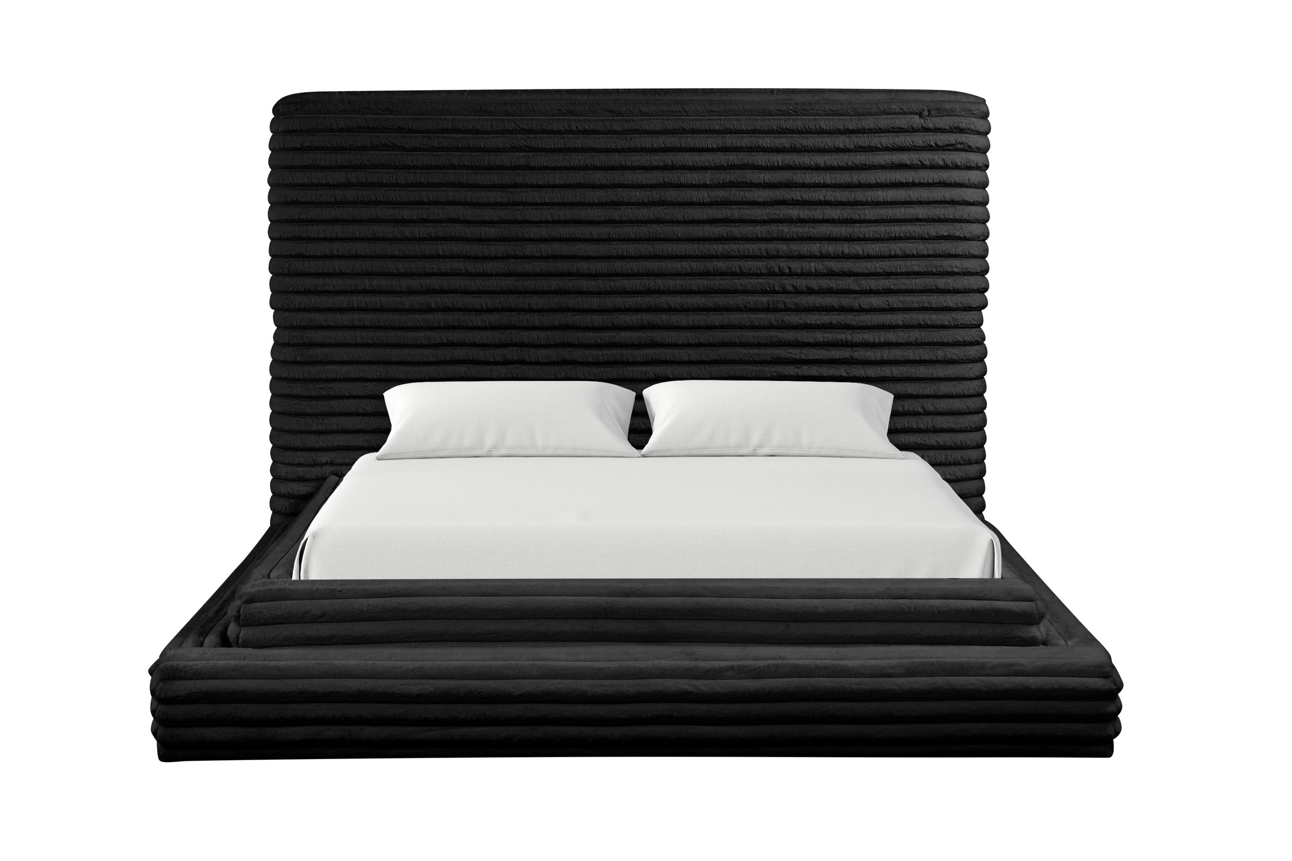 Mariah Black Platform Bed - Queen, King *QUEEN - MARIAH BLACK QUEEN