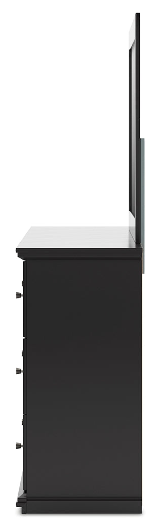 Maribel King Panel Bed, Dresser, Mirror and 2 Nightstands - B138B70