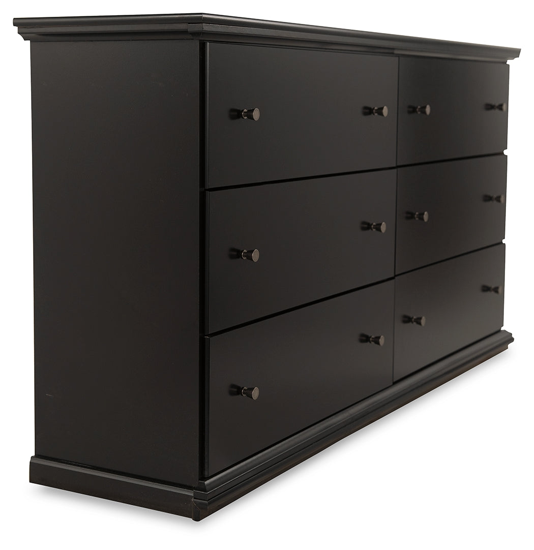 Maribel King Panel Bed with Dresser and Nightstand in Black from Ashley - Luna Furniture