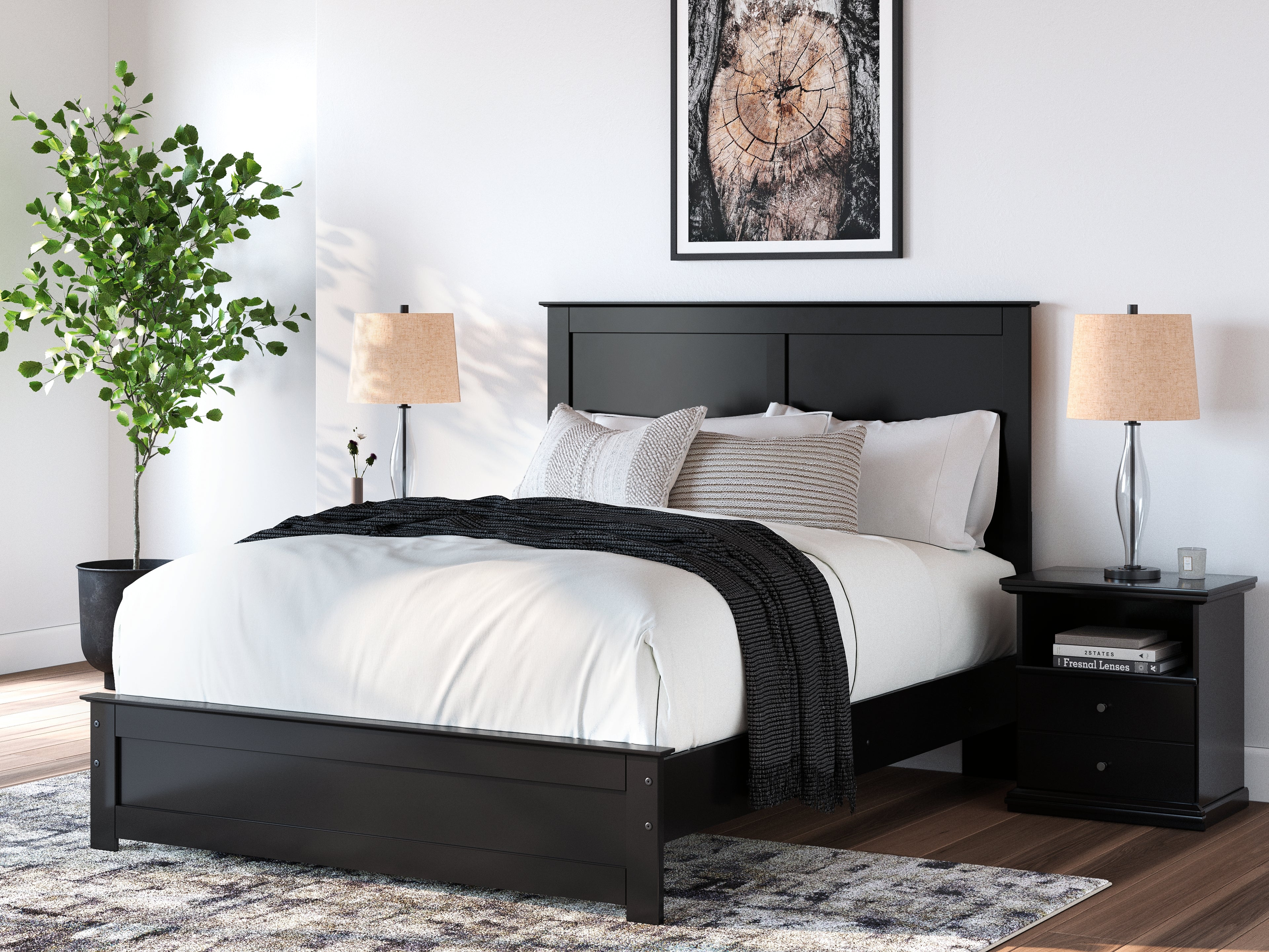 Maribel Queen Panel Bed, Dresser, Mirror, Chest and Nightstand - B138B75
