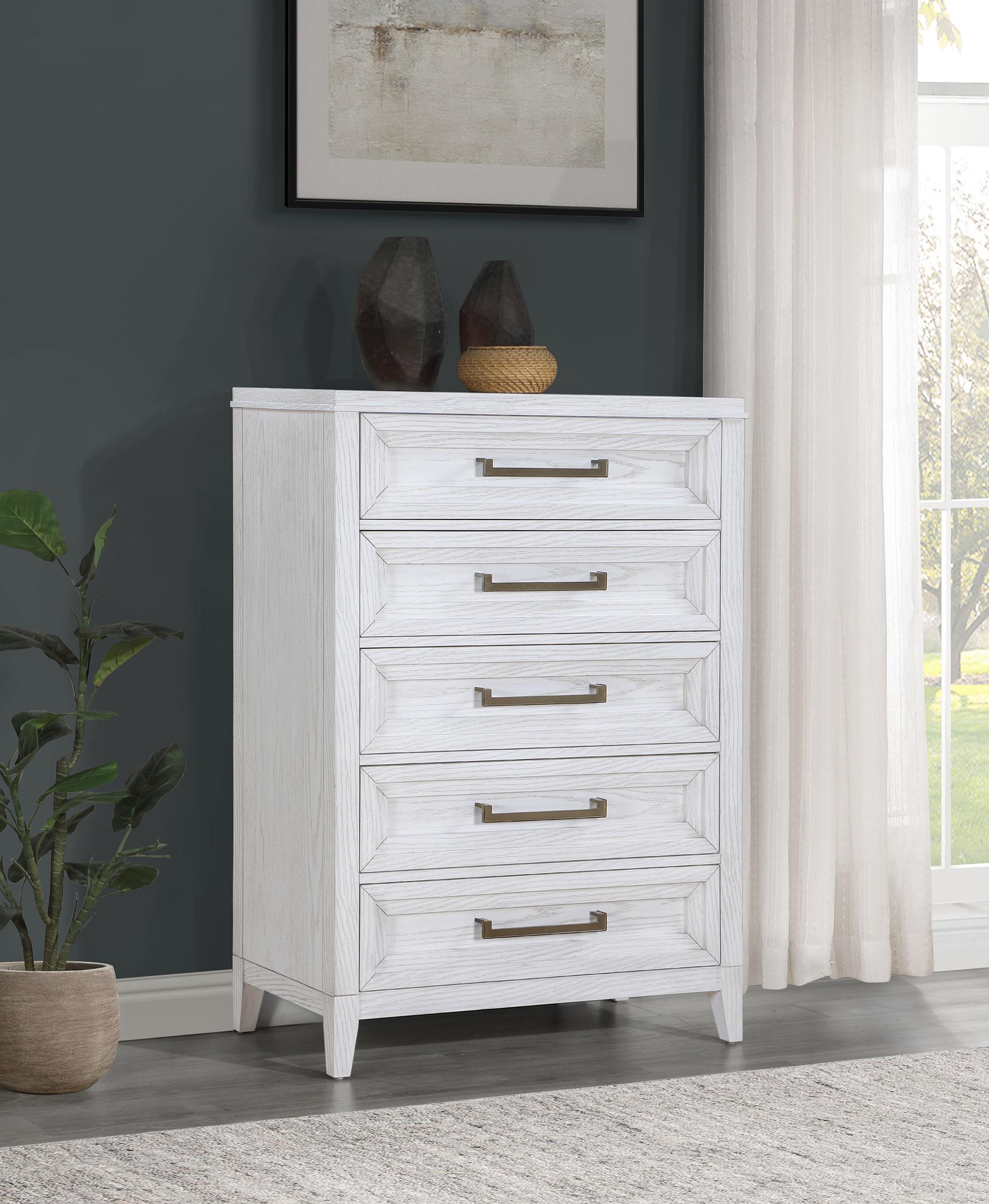 Marielle 5-drawer Bedroom Chest Distressed White - 224845