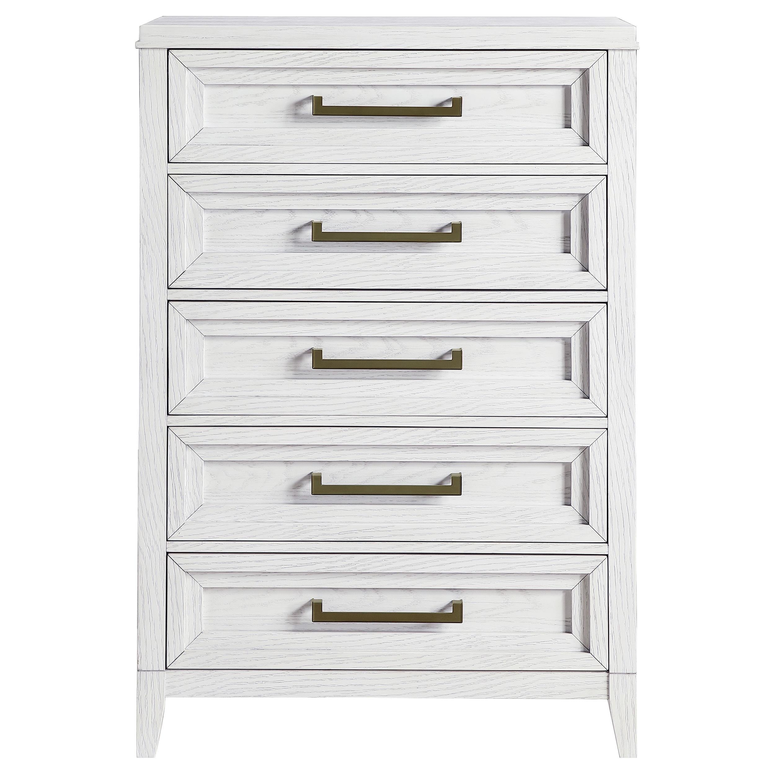 Marielle 5-drawer Bedroom Chest Distressed White - 224845