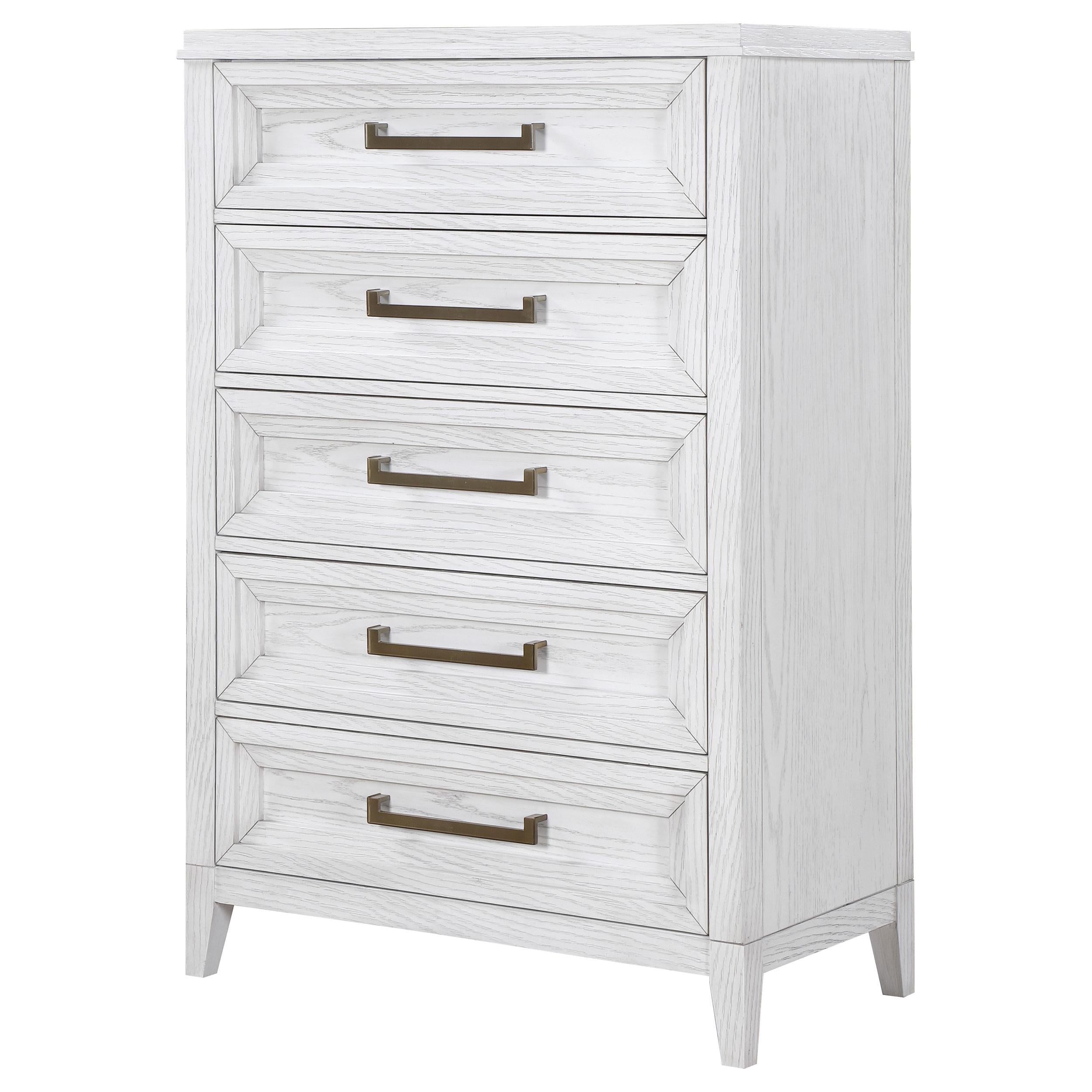 Marielle 5-drawer Bedroom Chest Distressed White - 224845