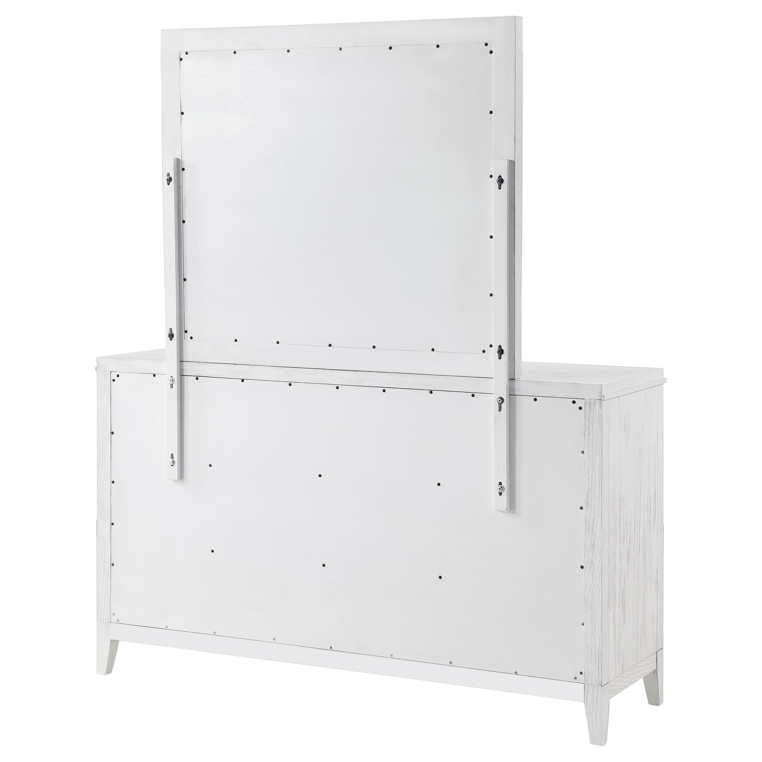 Marielle 6-drawer Dresser with Mirror Distressed White - 224843M