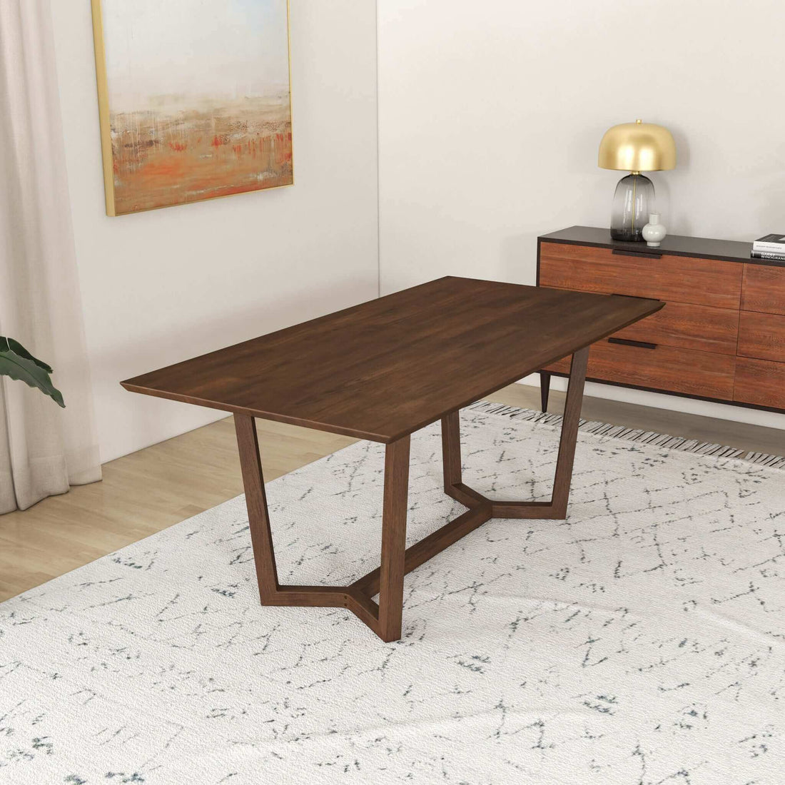 Marina Solid Wood Dining Table In Brown - DTB00201101