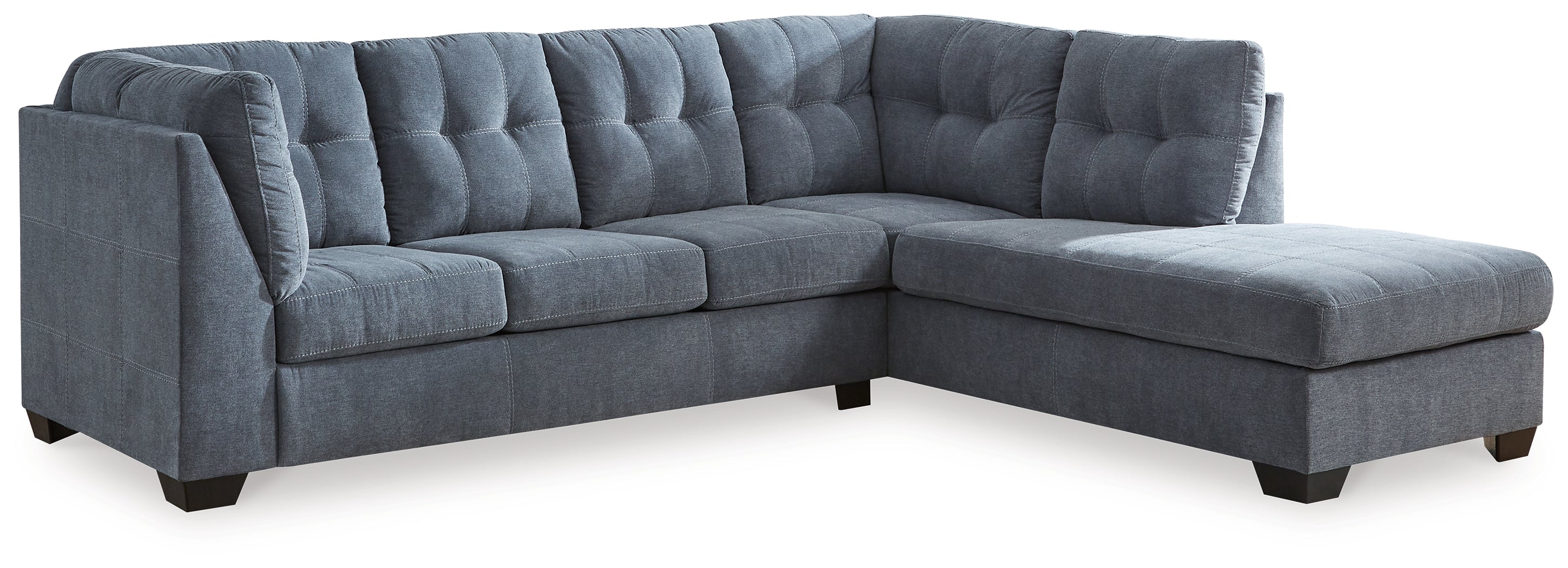 Marleton 2-Piece Sleeper Sectional with Ottoman in Denim - PKG015809