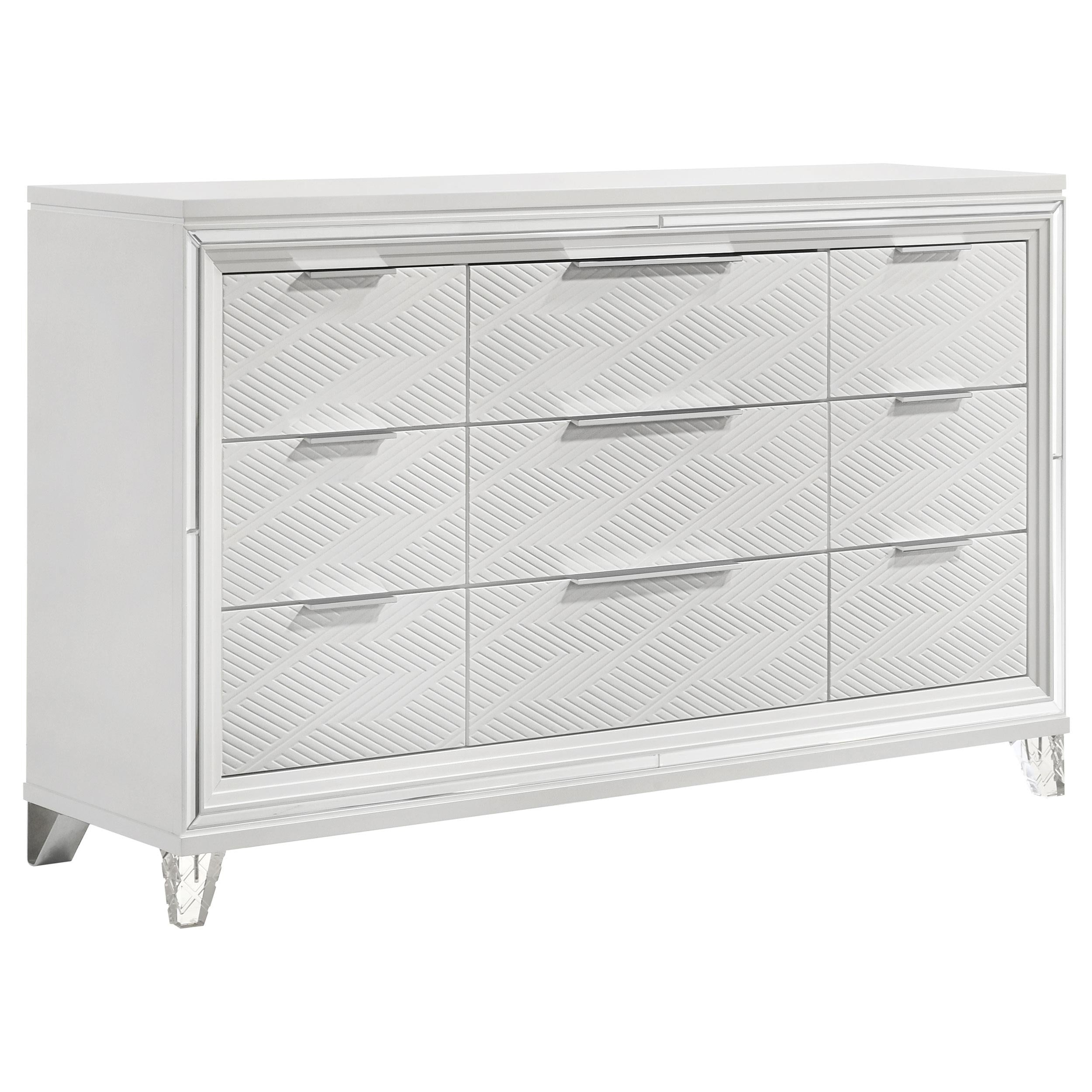 Marmore 5-piece Eastern King Bedroom Set White - 224961KE-S5