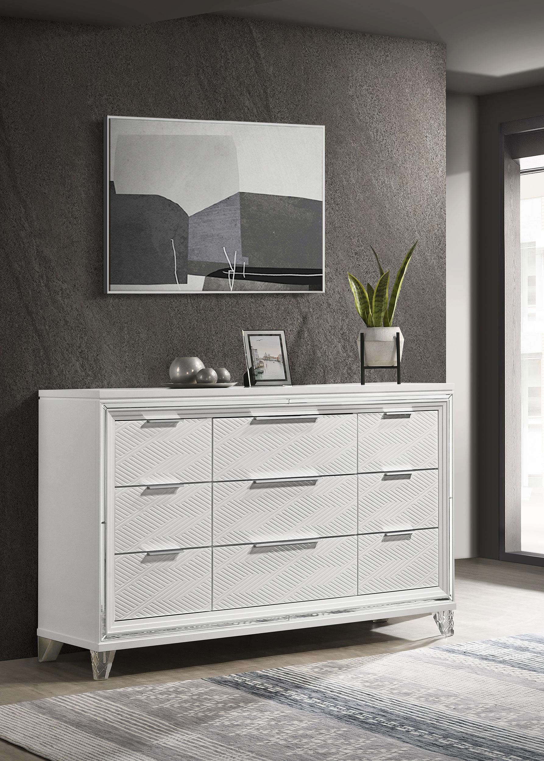 Marmore 9-drawer Dresser Cabinet White - 224963