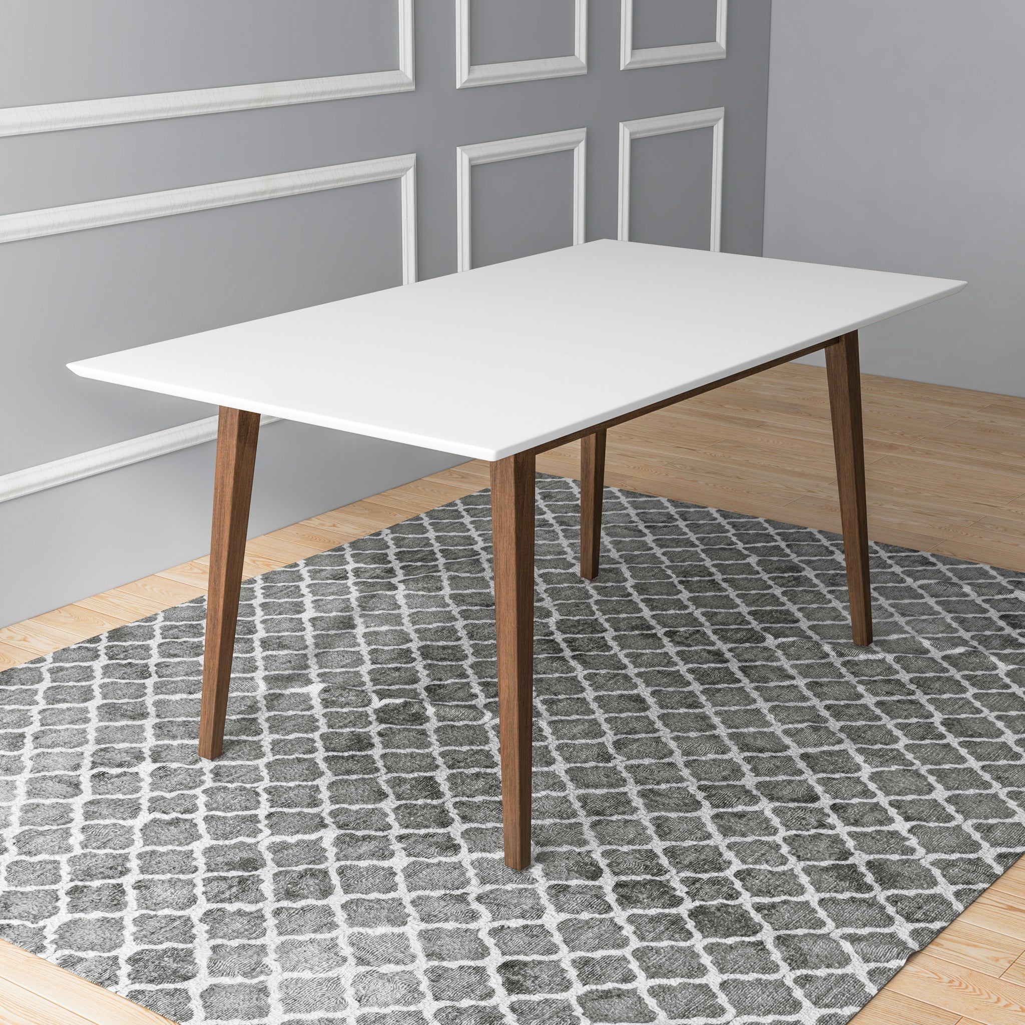 Mary Modern Style Solid Wood Rectangular Dining Kitchen Table 63" - DTB00600404