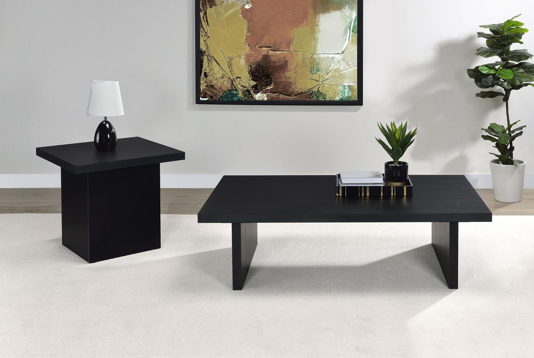 Max 2-piece Rectangular Coffee and End Table Set Black - 706278-S2