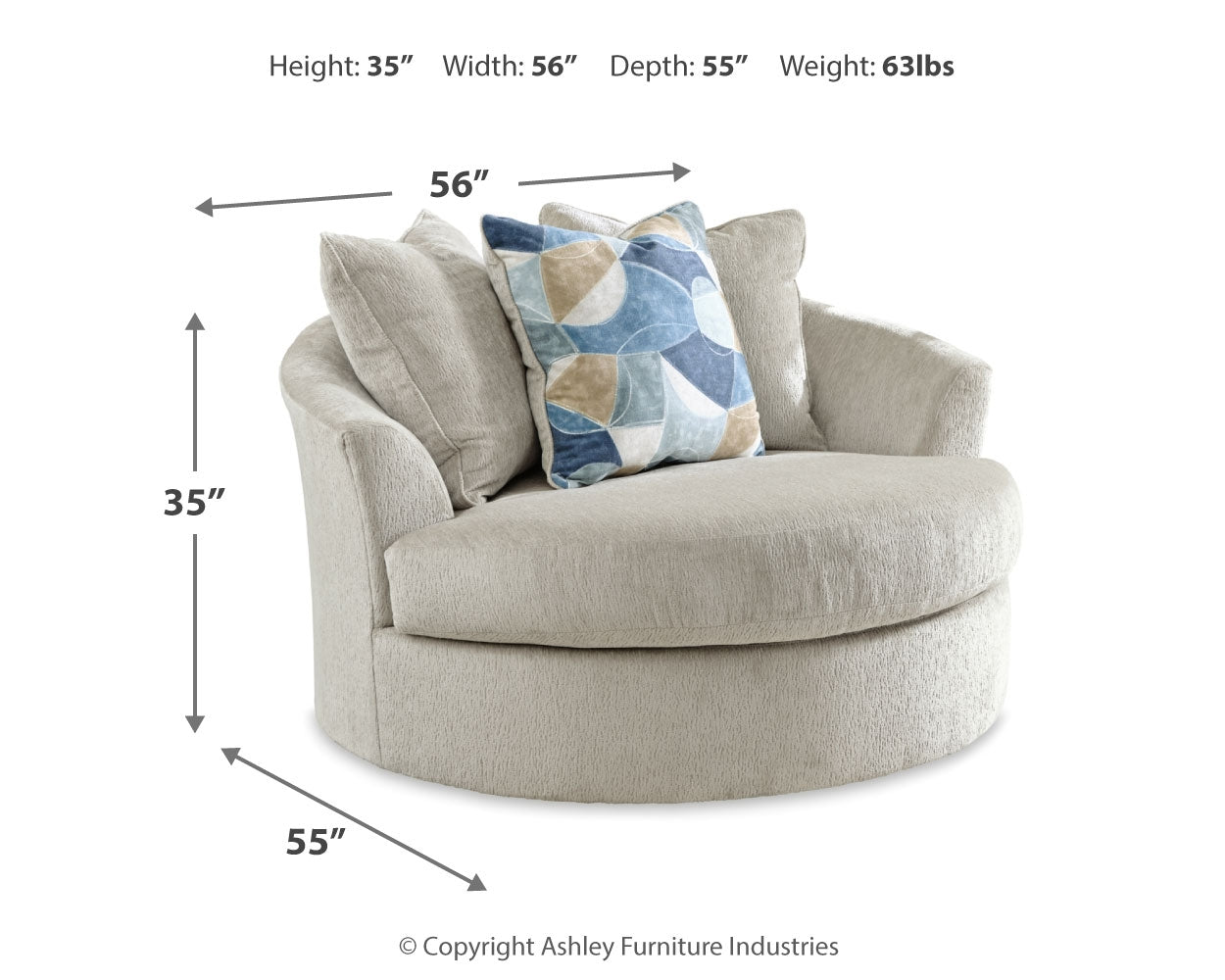 Maxon Place Stone Oversized Chair and Ottoman - 33004U1