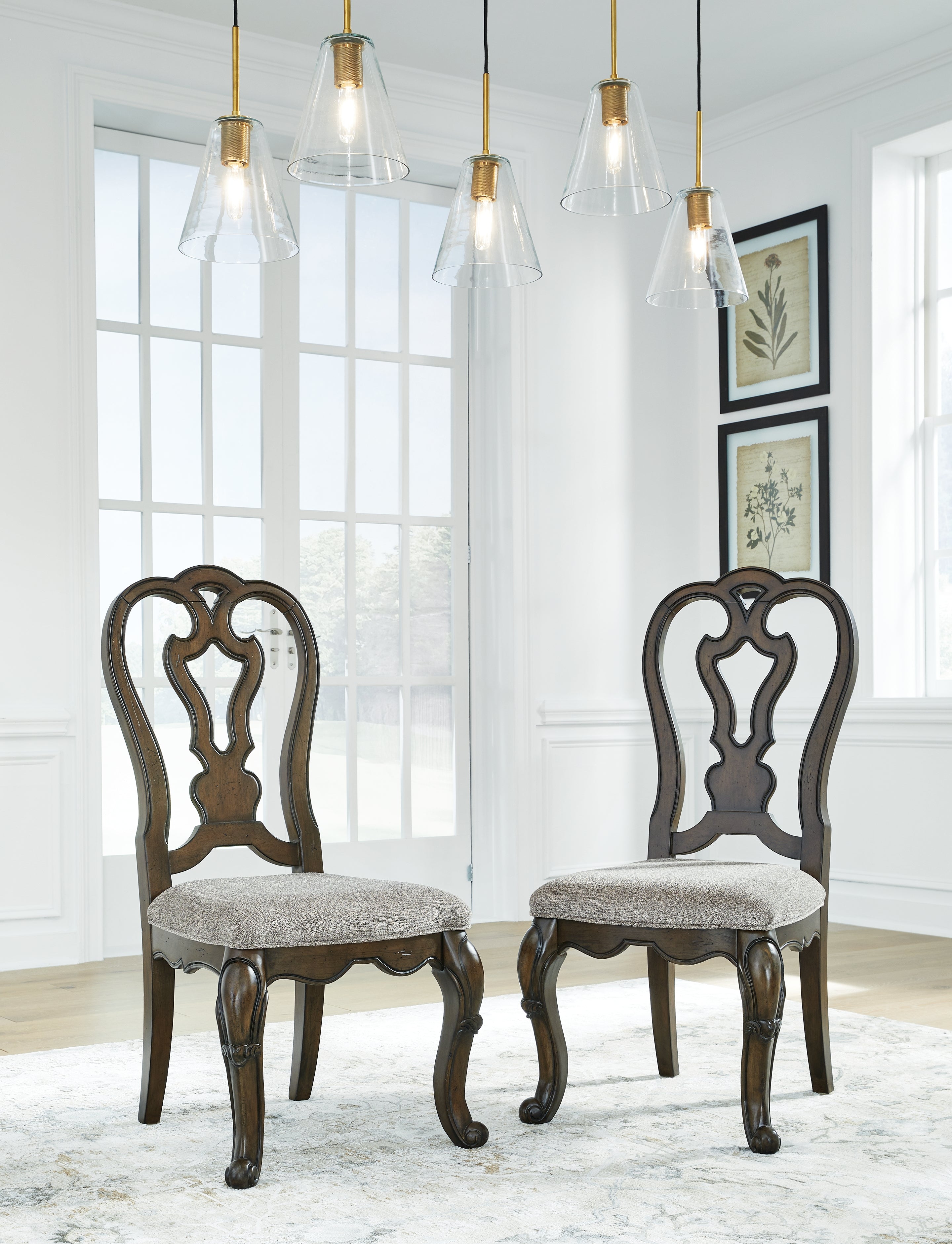 Maylee Dark Brown Dining Table and 4 Chairs - D947D10