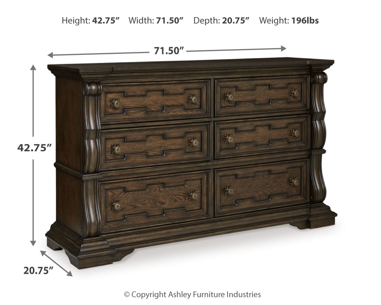 Maylee King Canopy Bed with Dresser in Dark Brown from Ashley - Luna Furniture
