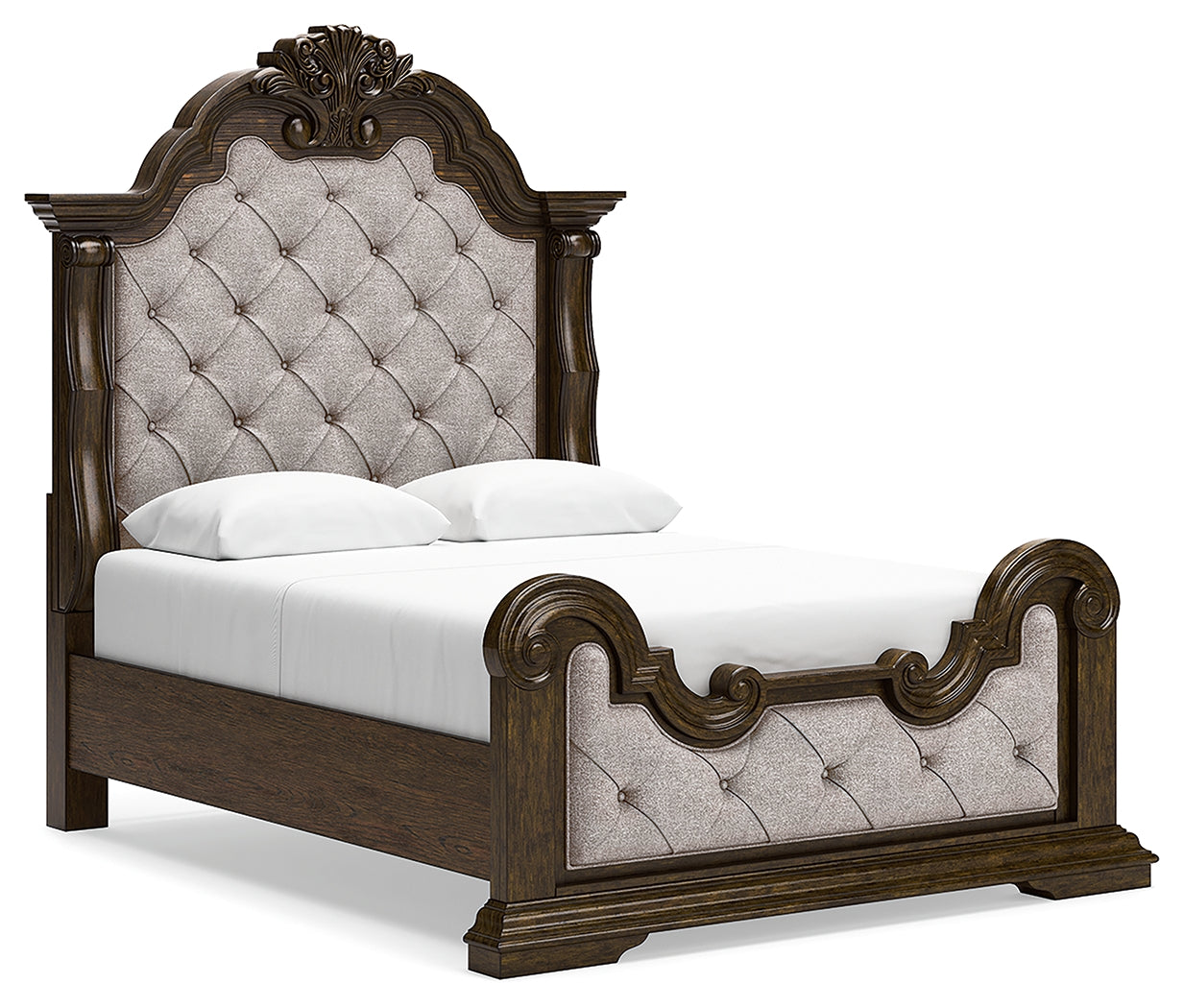 Maylee Queen Upholstered Bed, Dresser, Chest and Nightstand - B947B12
